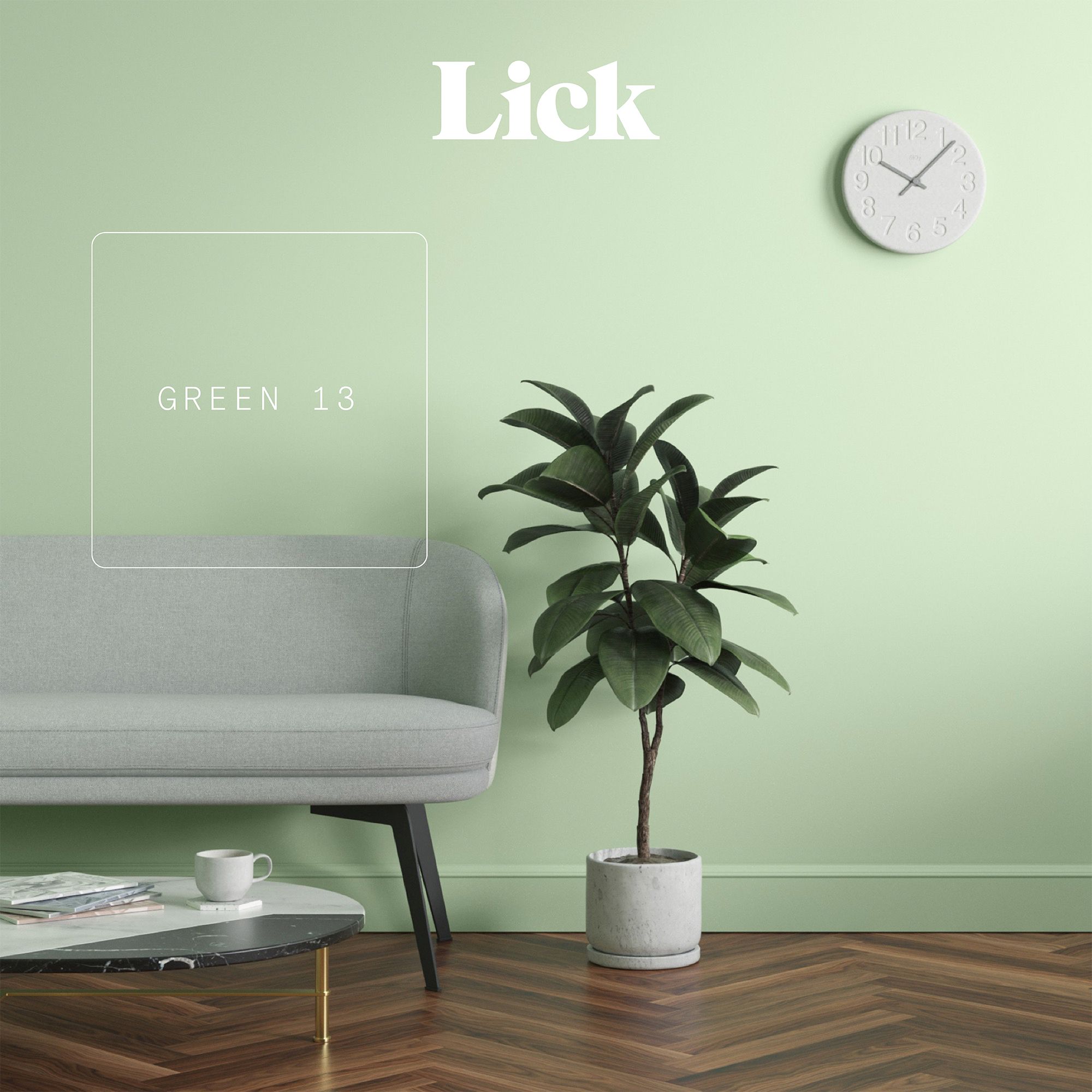 Lick Green 13 Eggshell Wall & ceiling Emulsion paint, 2.5L