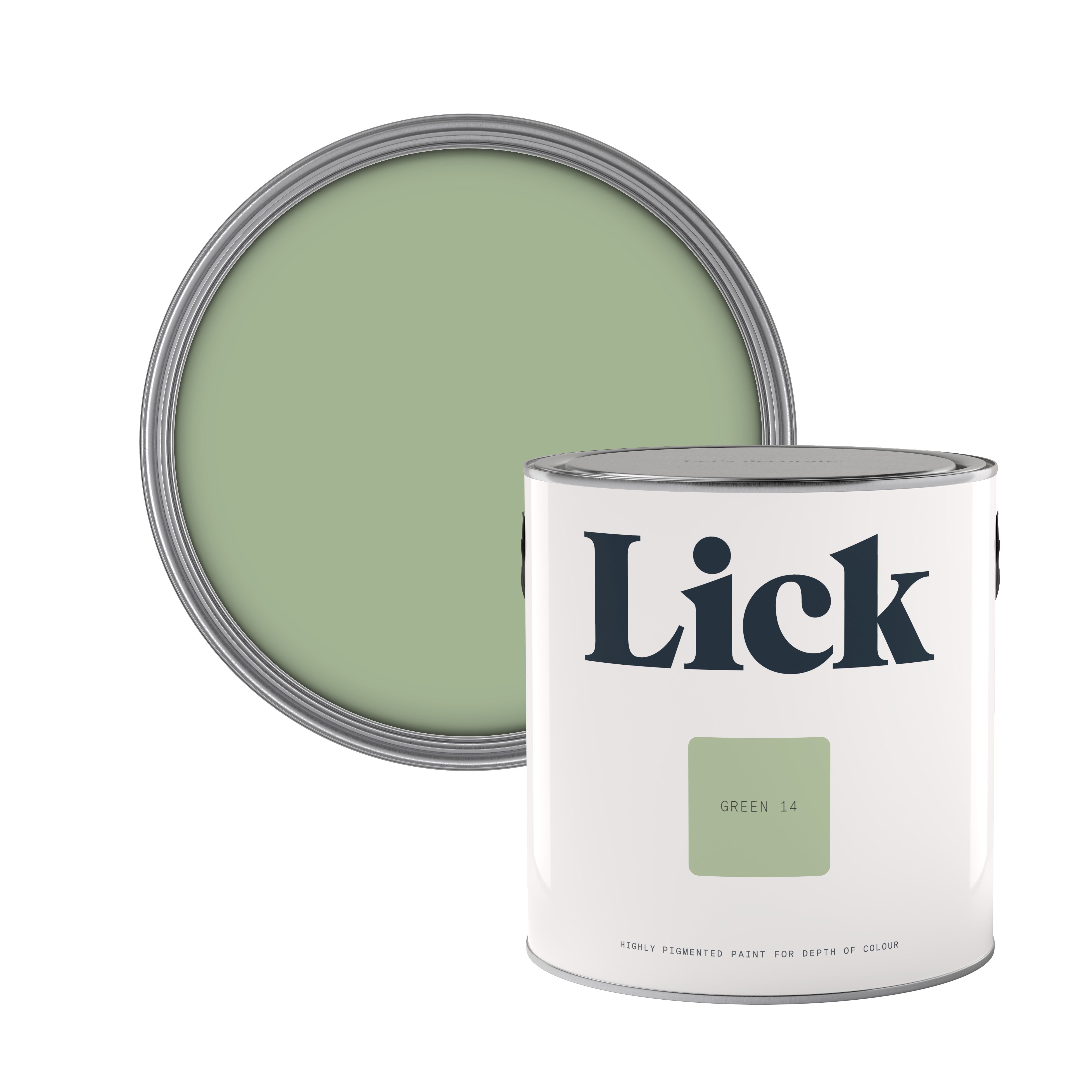 Lick Green 14 Eggshell Wall & ceiling Emulsion paint, 2.5L