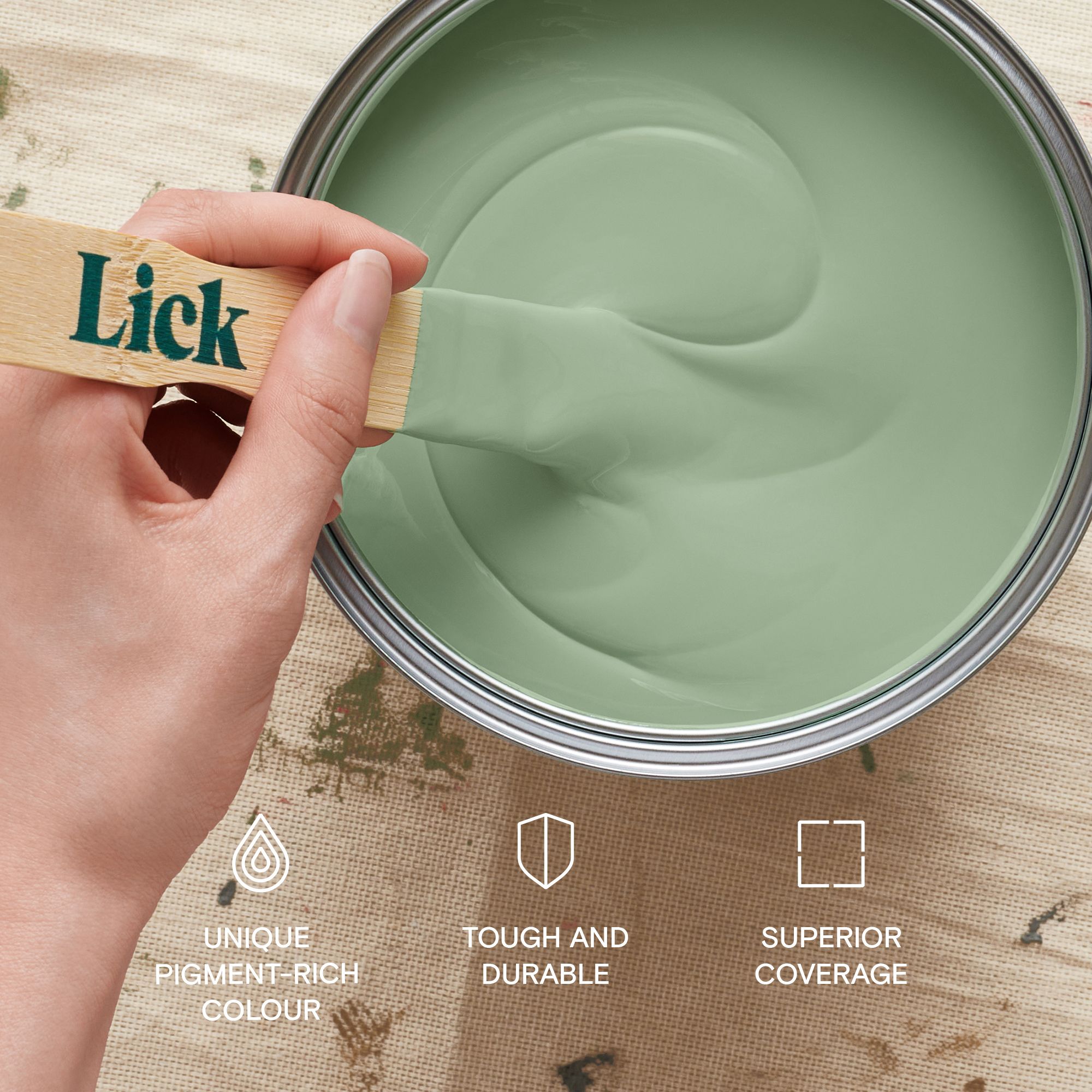 Lick Green 14 Eggshell Wall & ceiling Emulsion paint, 2.5L