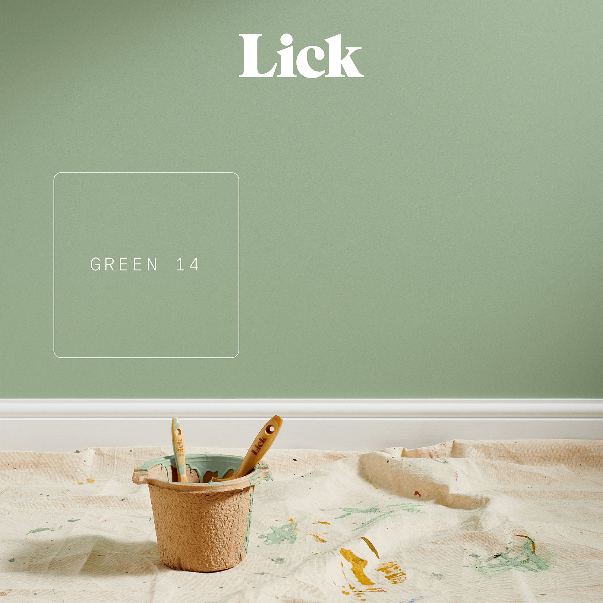 Lick Green 14 Eggshell Wall & ceiling Emulsion paint, 2.5L