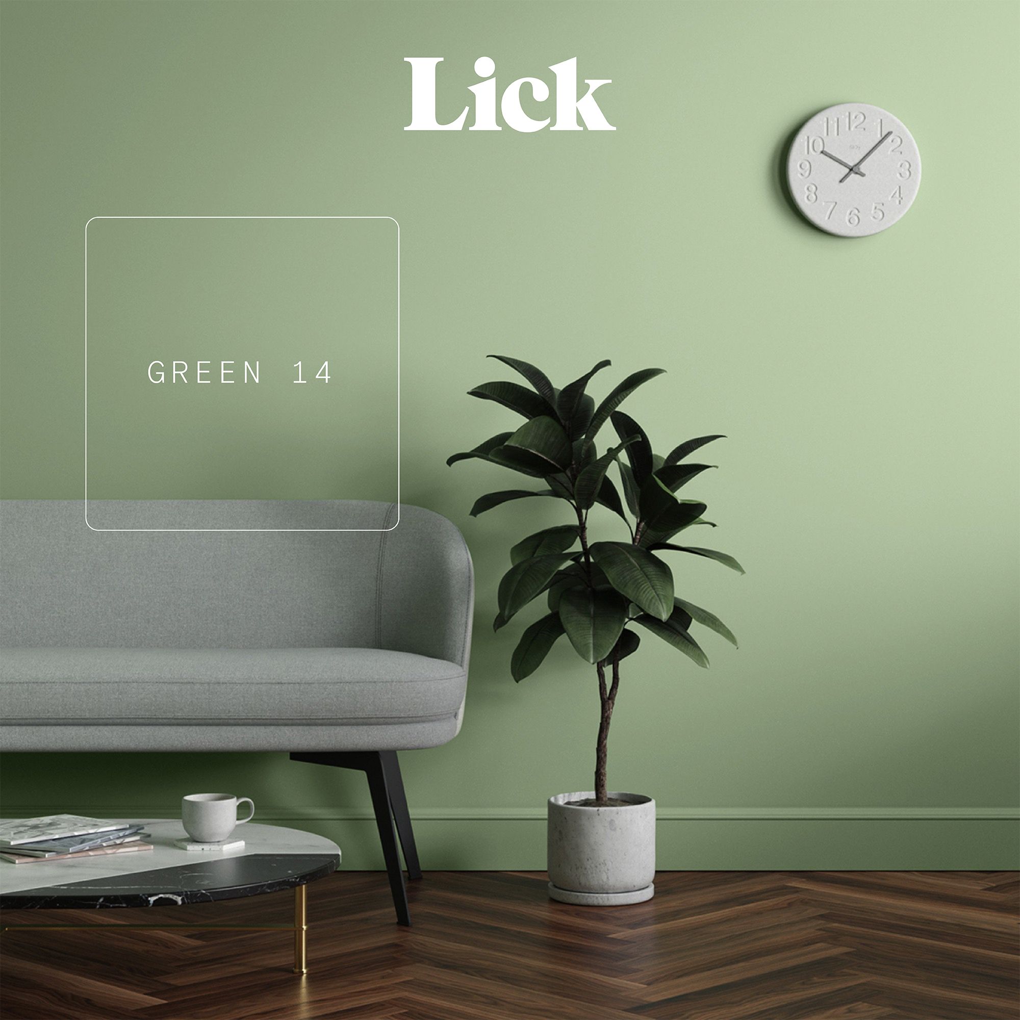 Lick Green 14 Eggshell Wall & ceiling Emulsion paint, 2.5L
