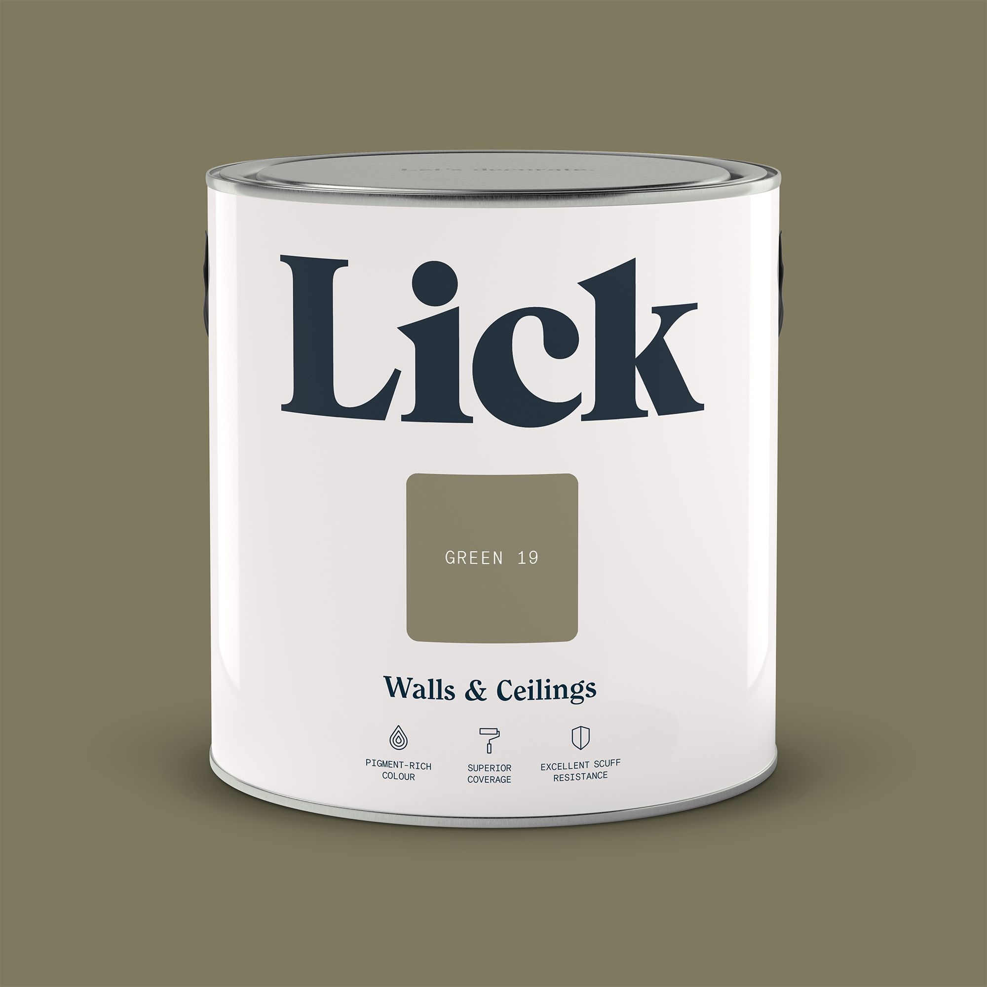 Lick Green 19 Matt Wall & ceiling Emulsion paint, 2.5L