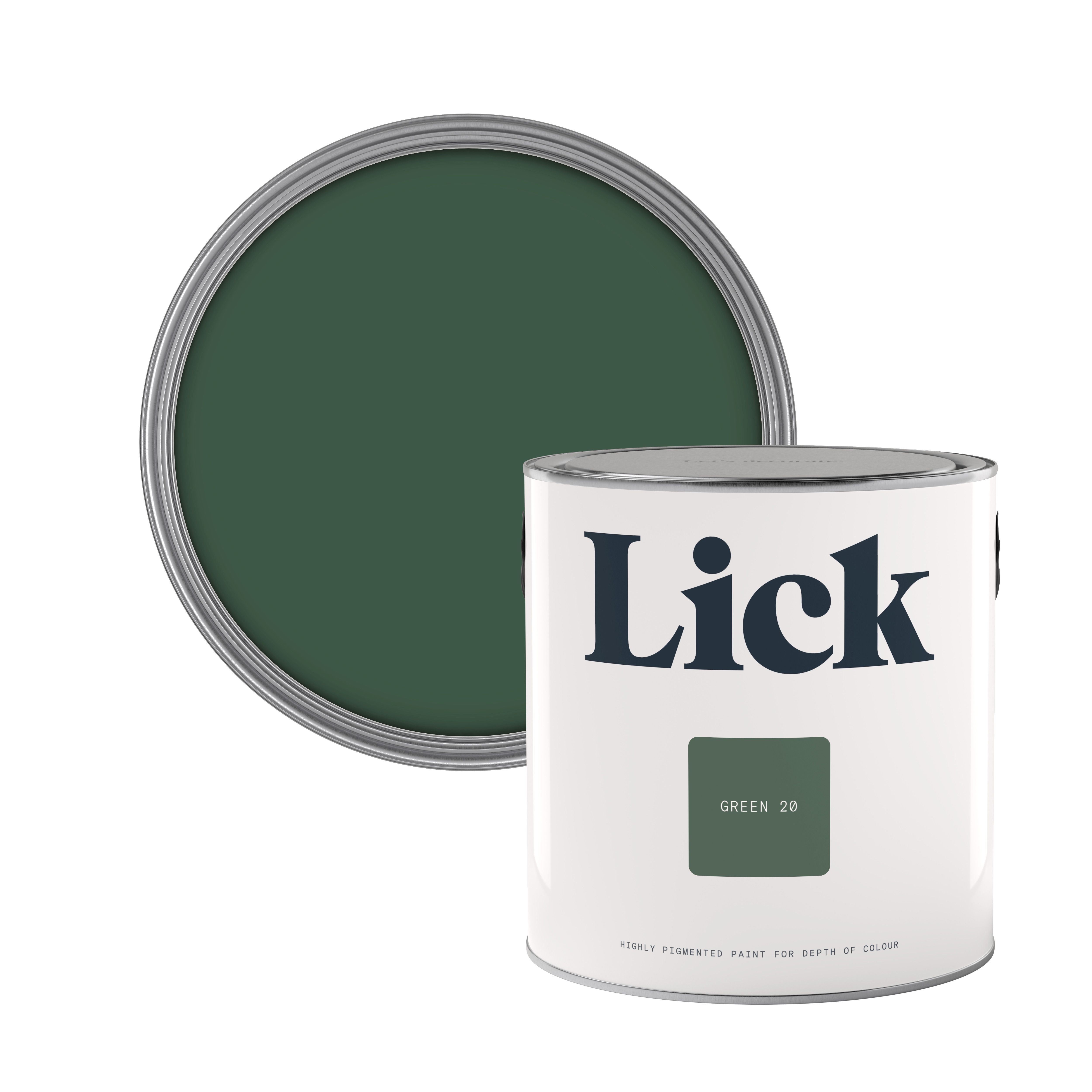 Lick Green 20 Eggshell Emulsion paint, 2.5L