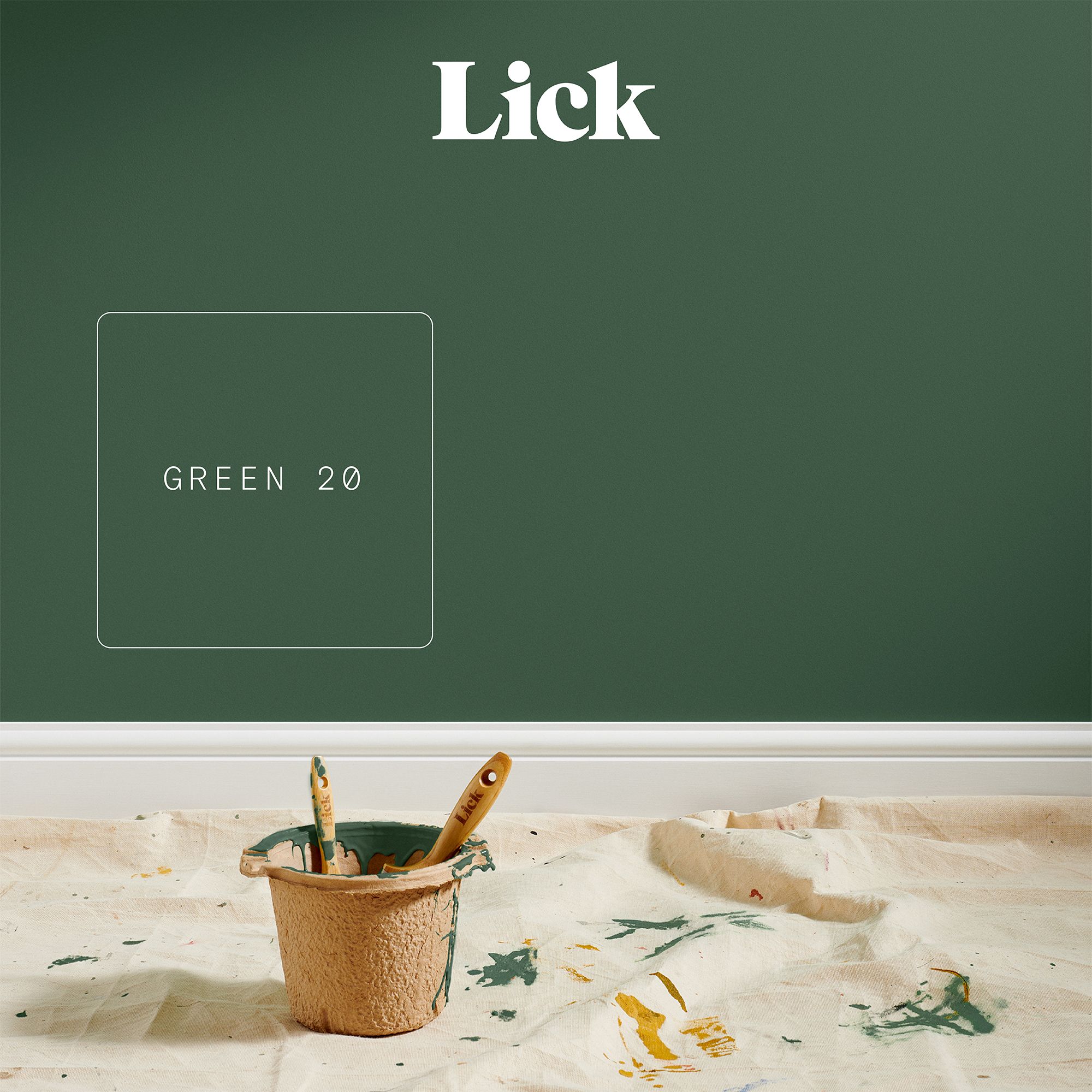 Lick Green 20 Eggshell Emulsion paint, 2.5L