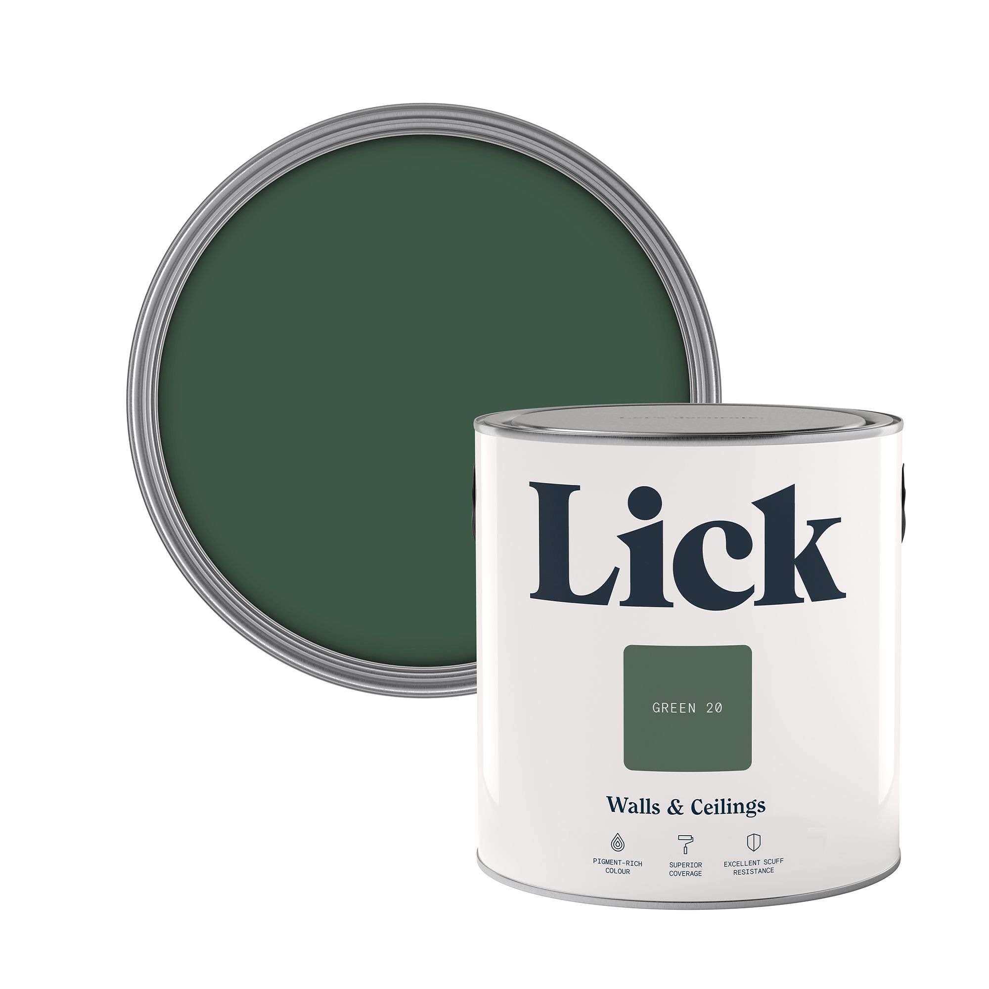 Lick Green 20 Matt Emulsion paint, 2.5L DIY at B&Q