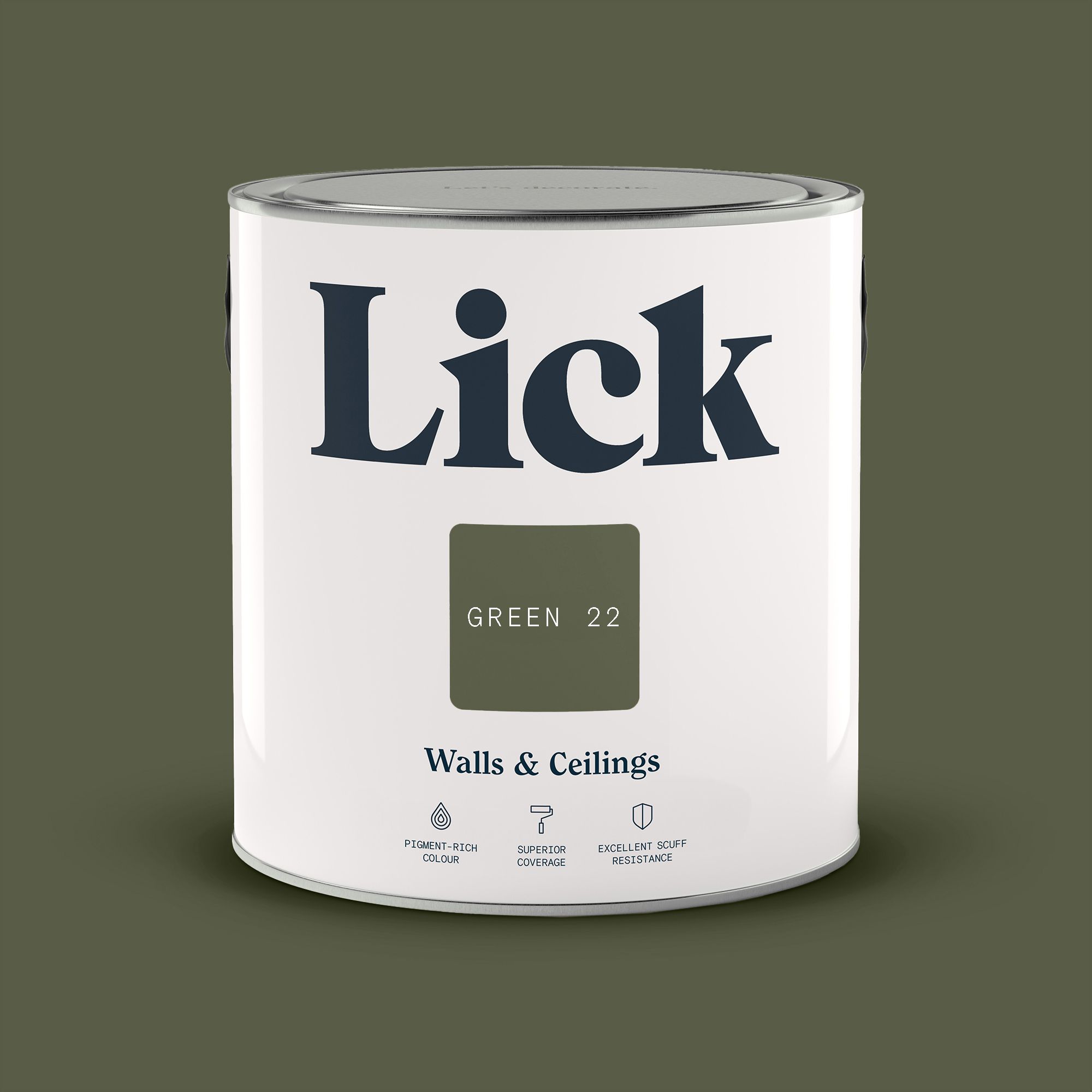 Lick Green 22 Eggshell Wall & ceiling Emulsion paint, 2.5L