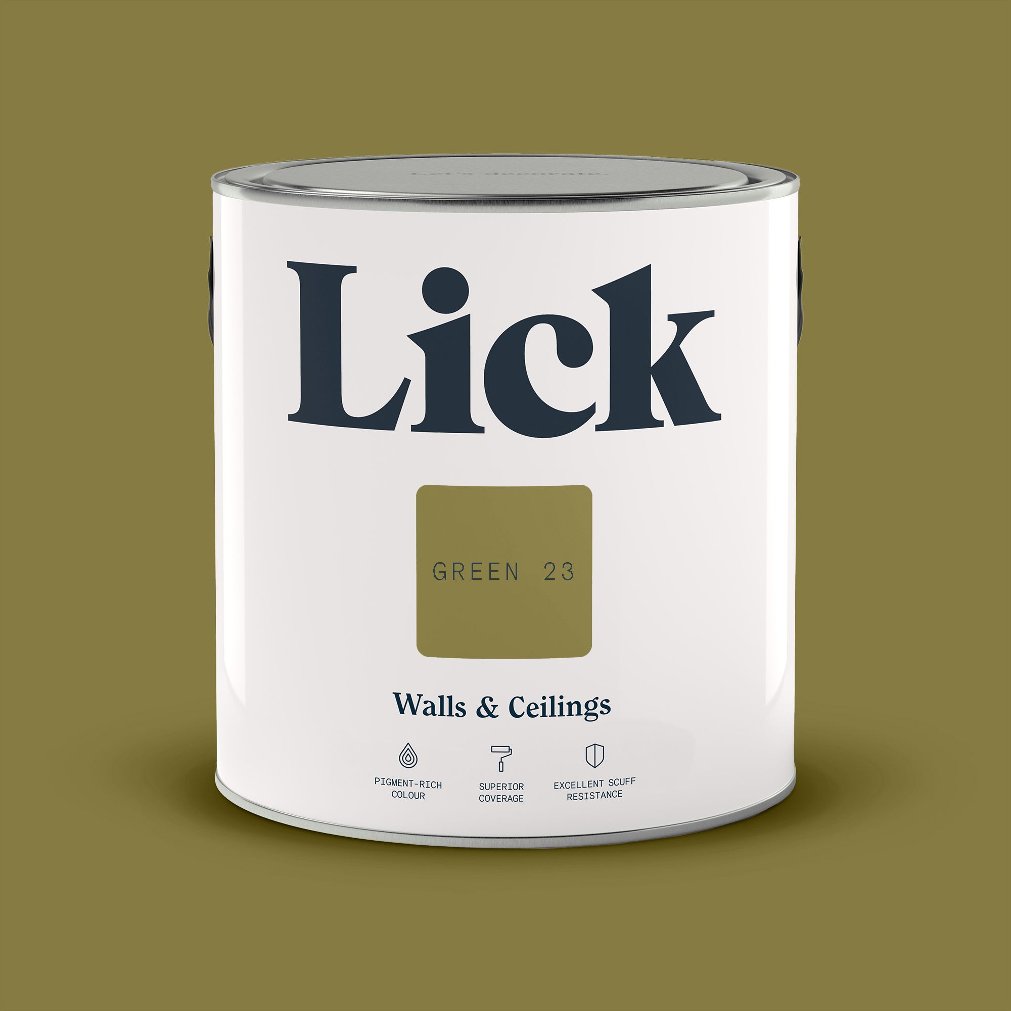 Lick Green 23 Matt Wall & ceiling Emulsion paint, 2.5L