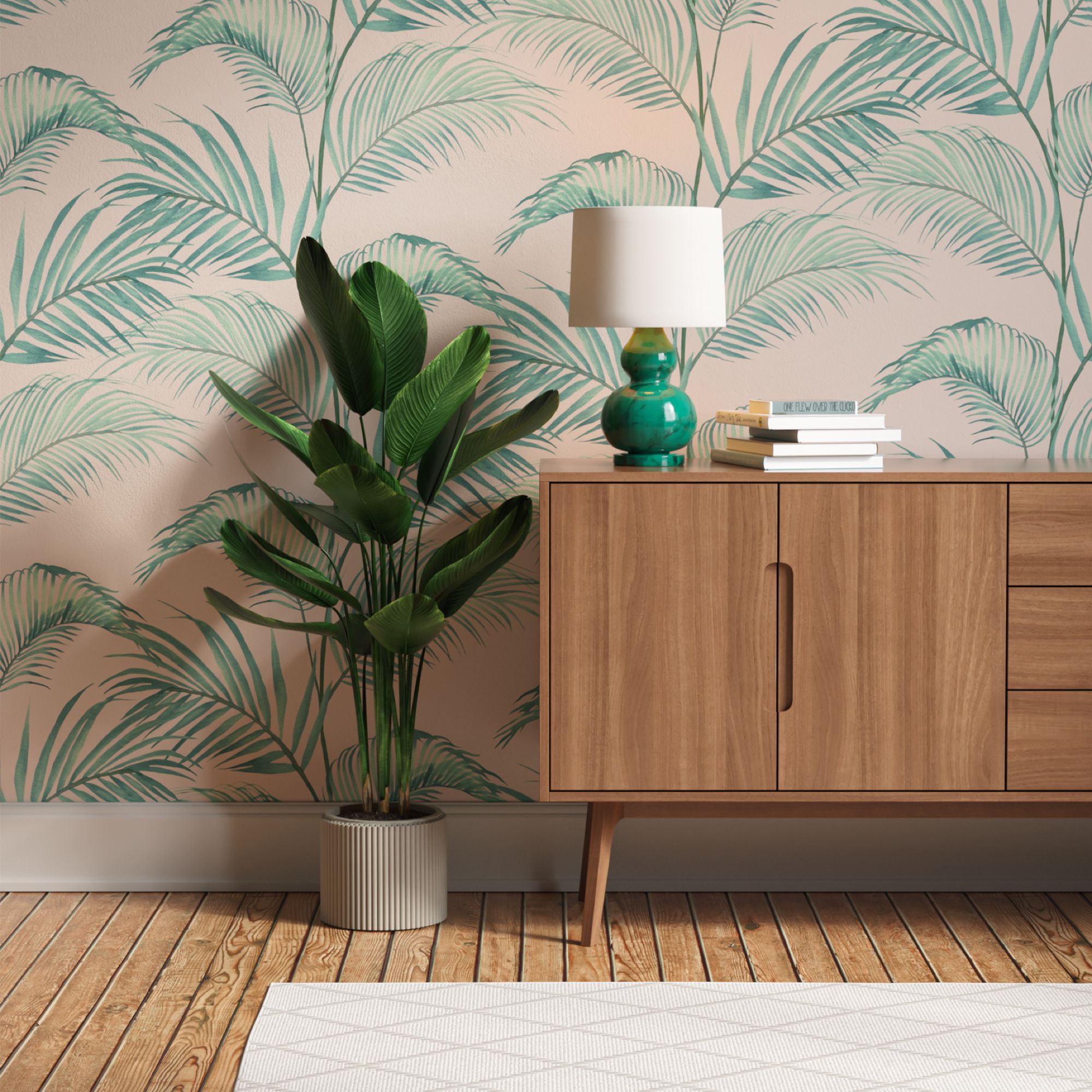 Lick Green & Pink Jungle 02 Patterned Textured Wallpaper