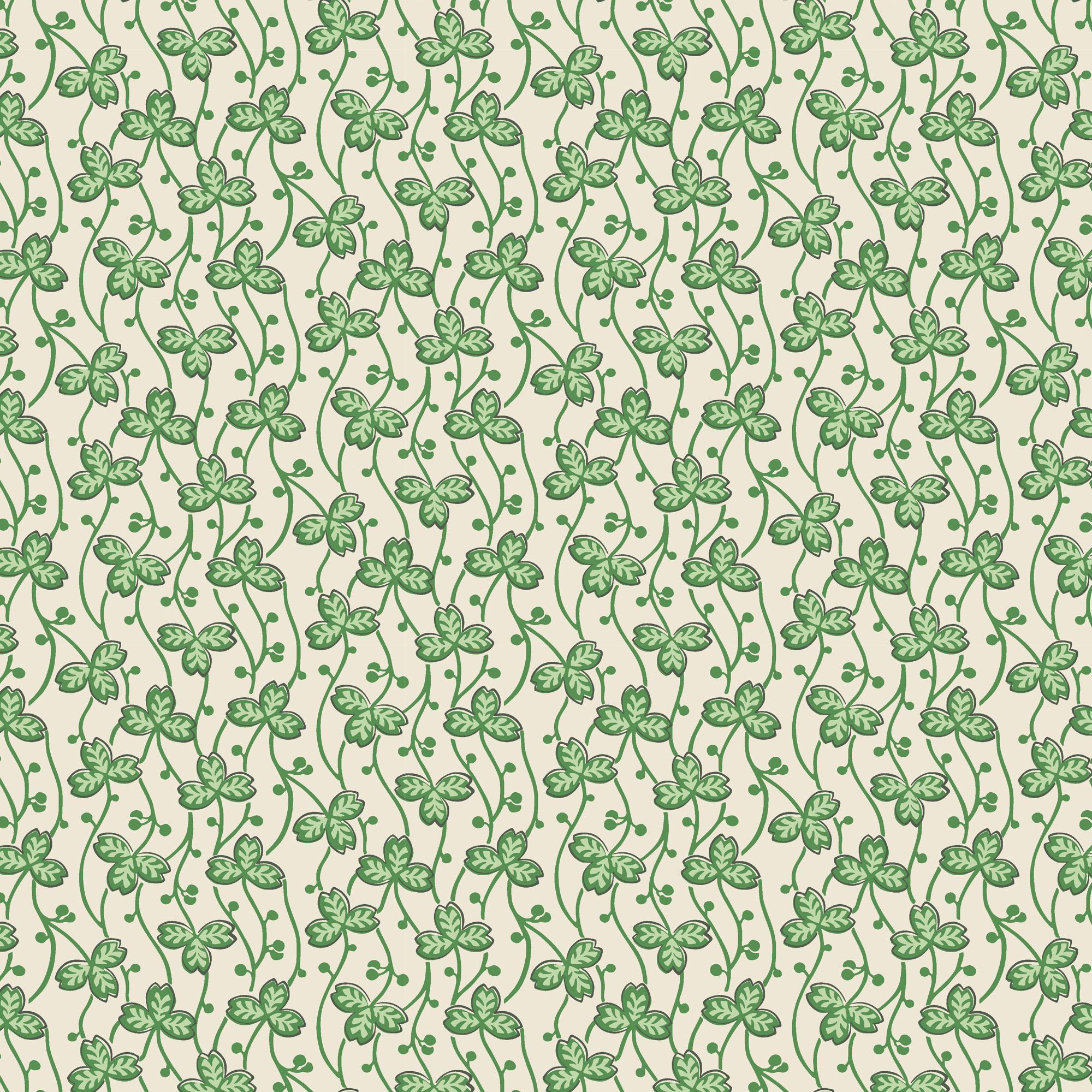 Lick Green & White Clover 01 Textured Wallpaper