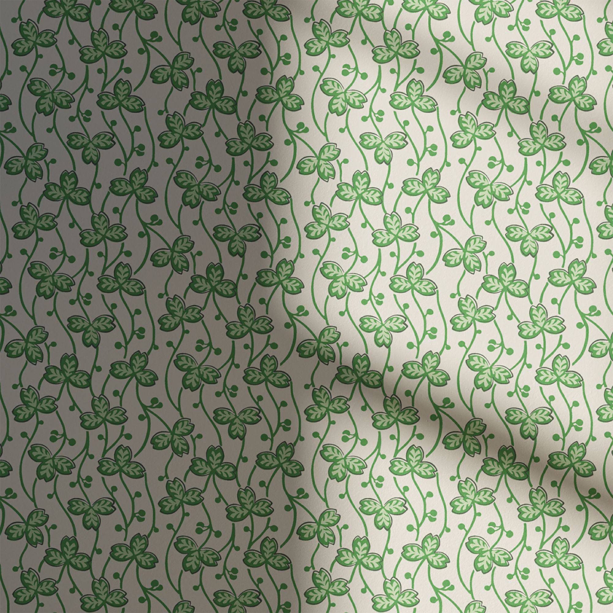 Lick Green & White Clover 01 Textured Wallpaper