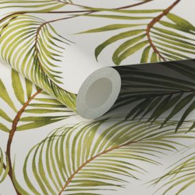Lick Green & White Jungle 03 Textured Wallpaper