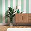 Lick Green & White Painted Stripe 01 Textured Wallpaper Sample