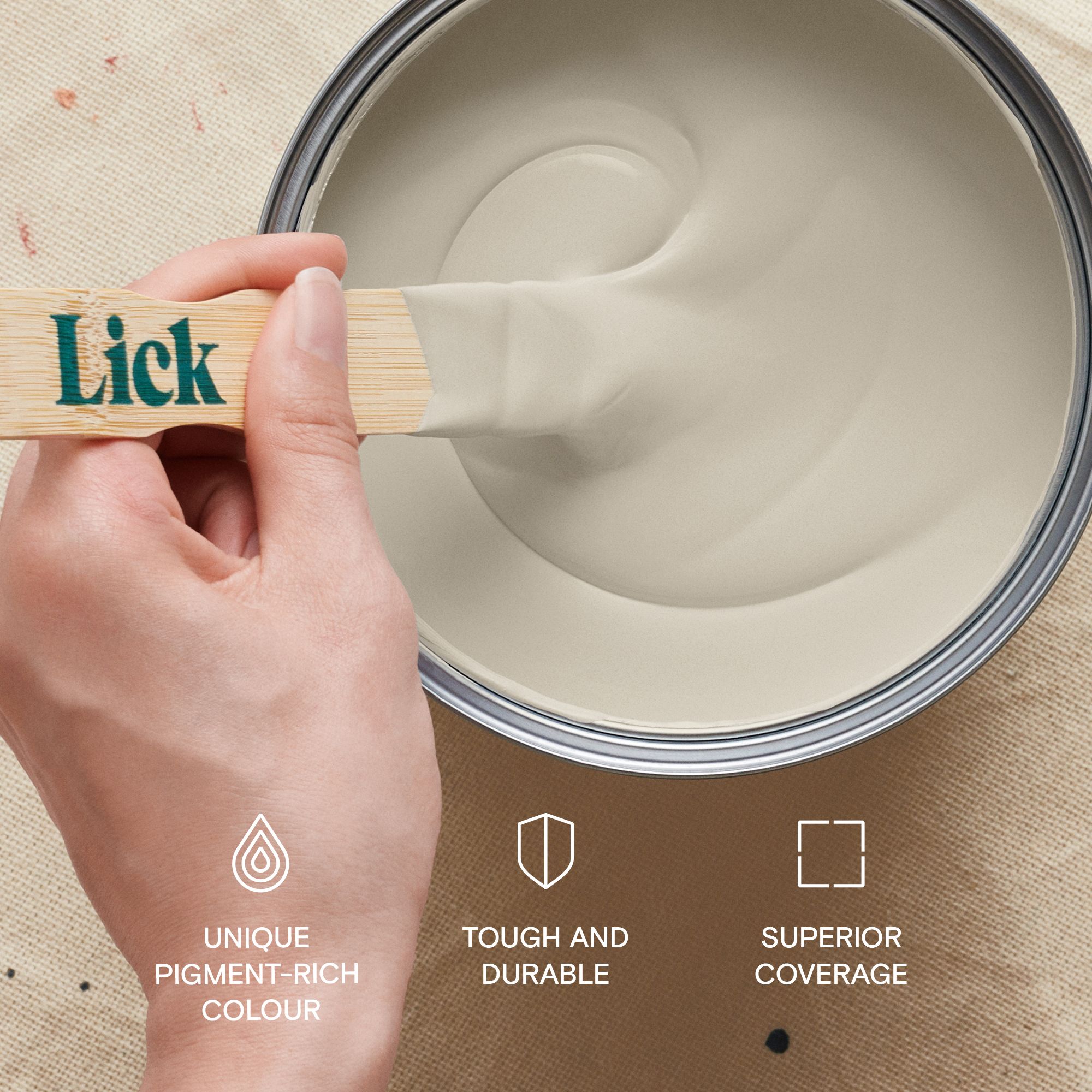 Lick Greige 01 Eggshell Emulsion paint, 2.5L