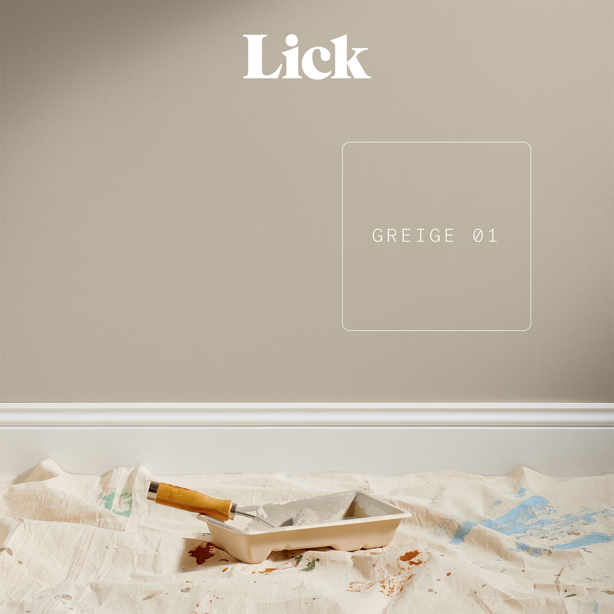 Lick Greige 01 Eggshell Emulsion paint, 2.5L