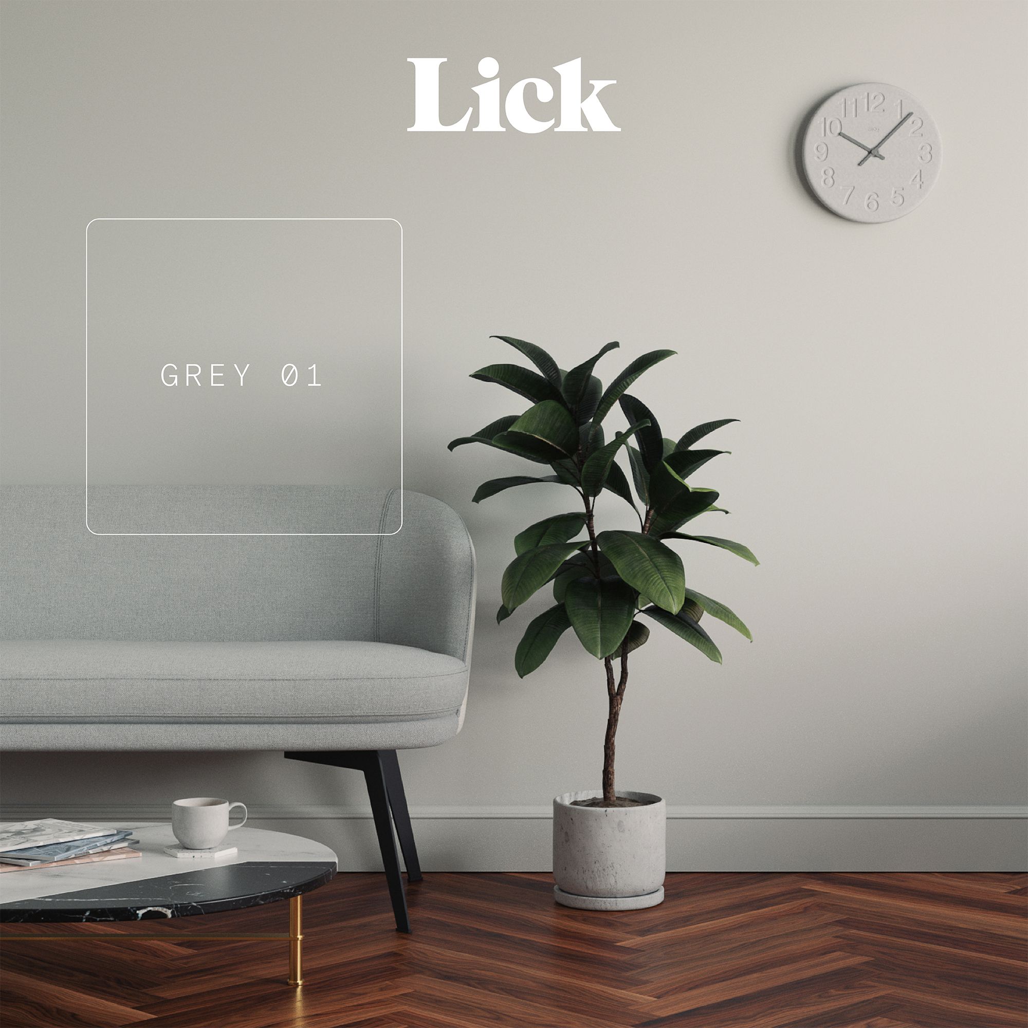 Lick Grey 01 Matt Emulsion paint, 2.5L