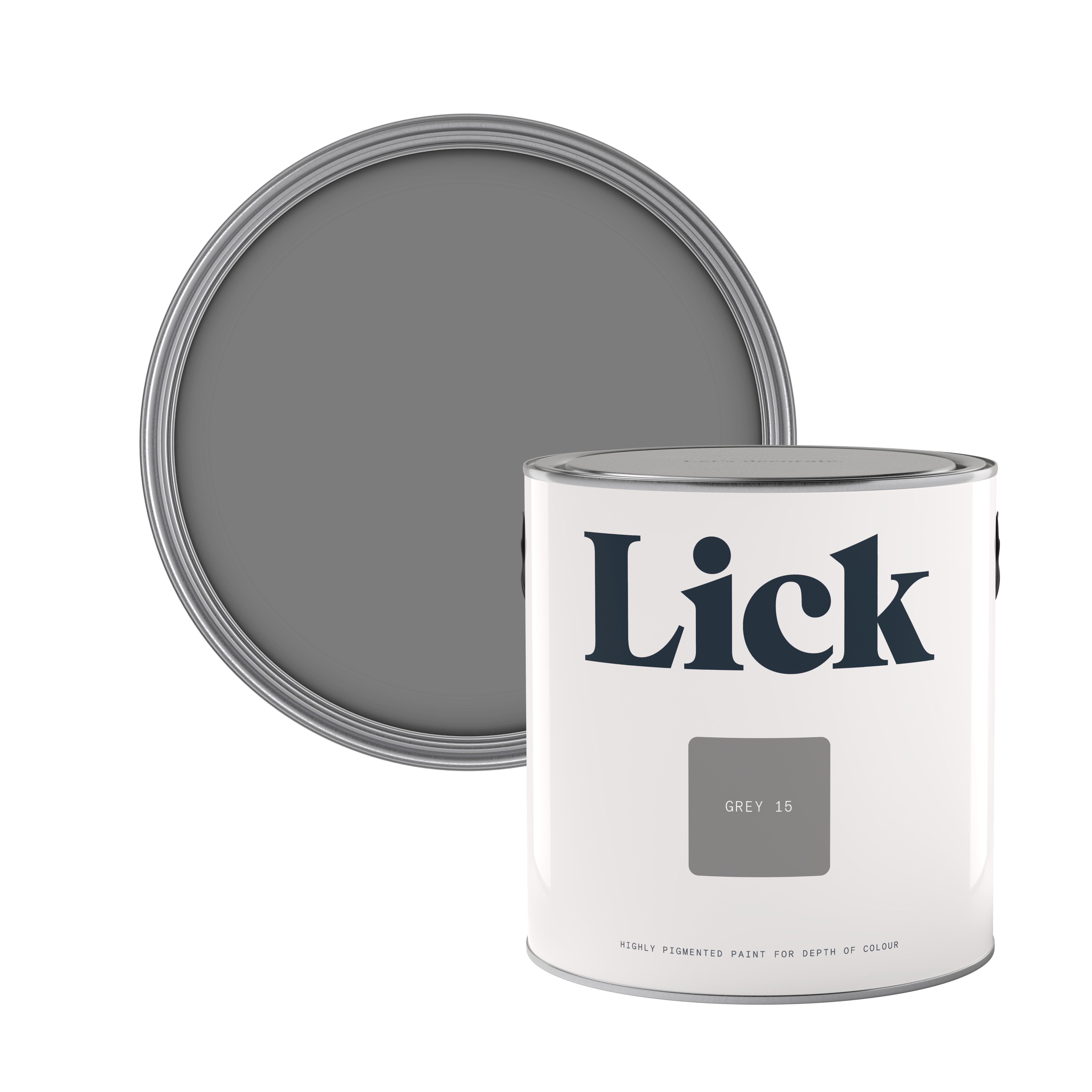 Lick Grey 15 Matt Emulsion paint, 2.5L