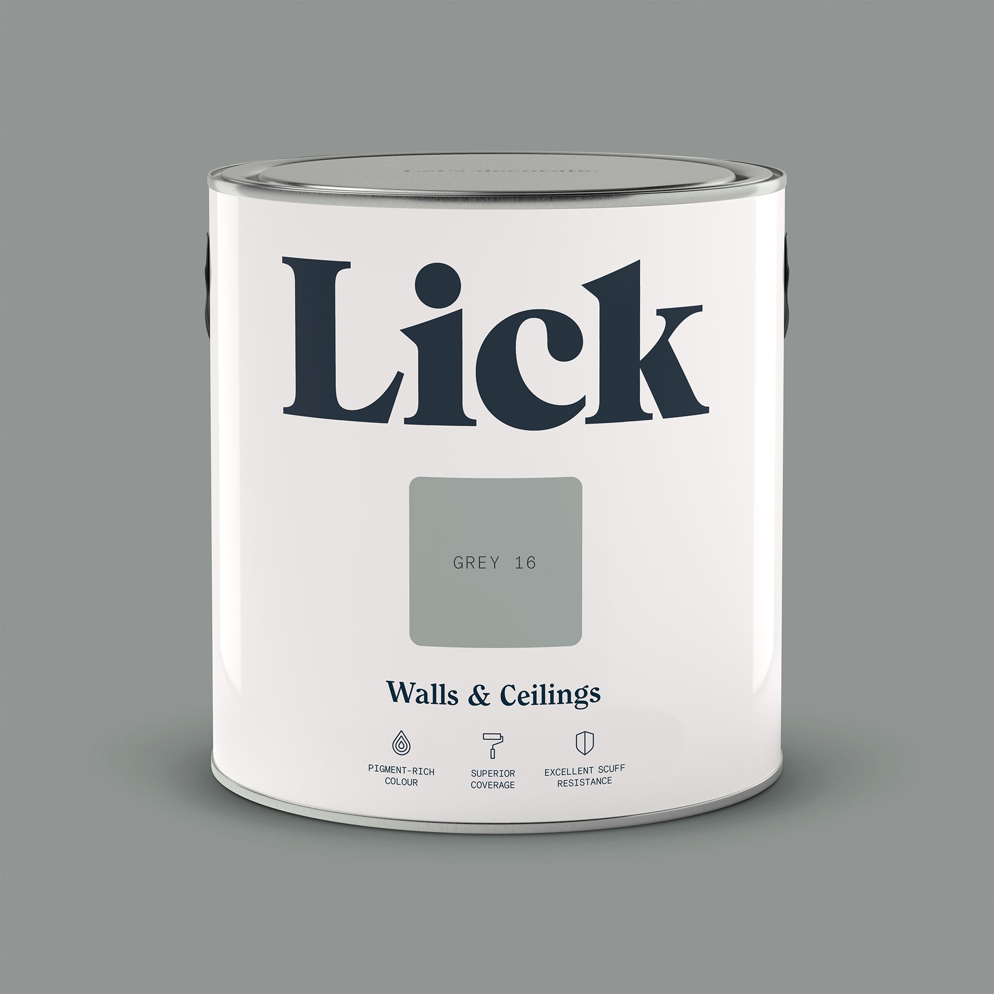 Lick Grey 16 Matt Emulsion paint, 2.5L