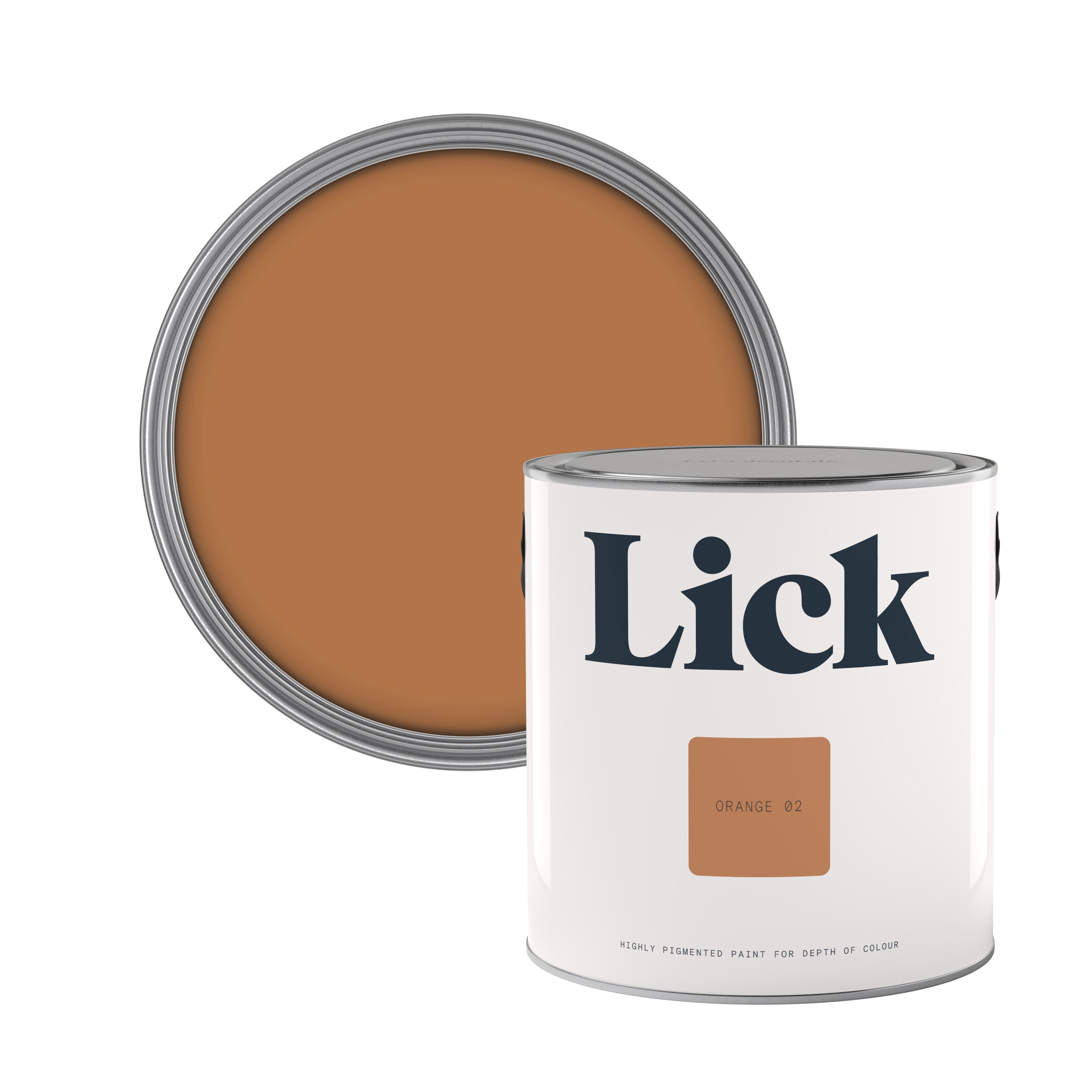 Lick Orange 02 Eggshell Emulsion paint, 2.5L