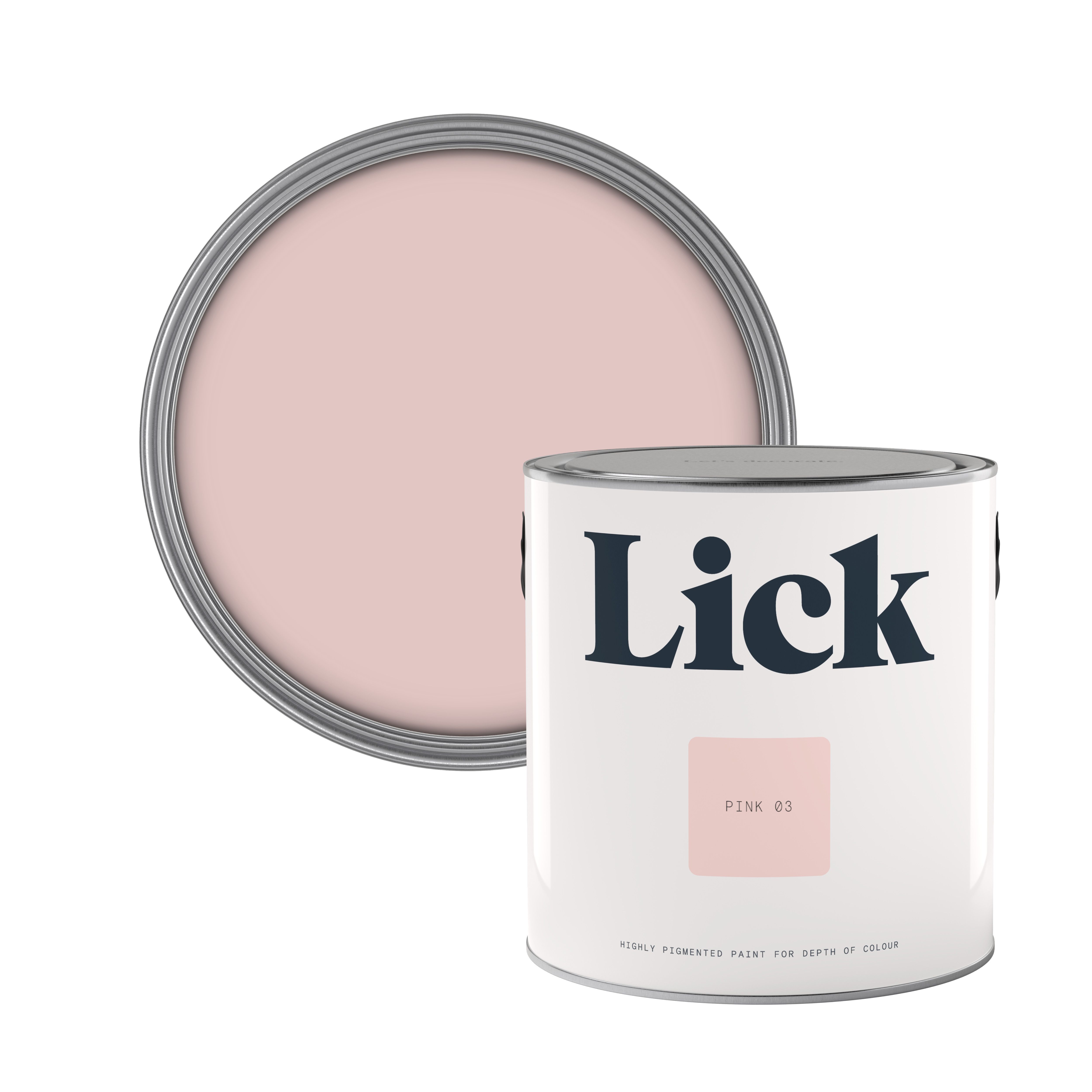 Lick Pink 03 Eggshell Emulsion paint, 2.5L