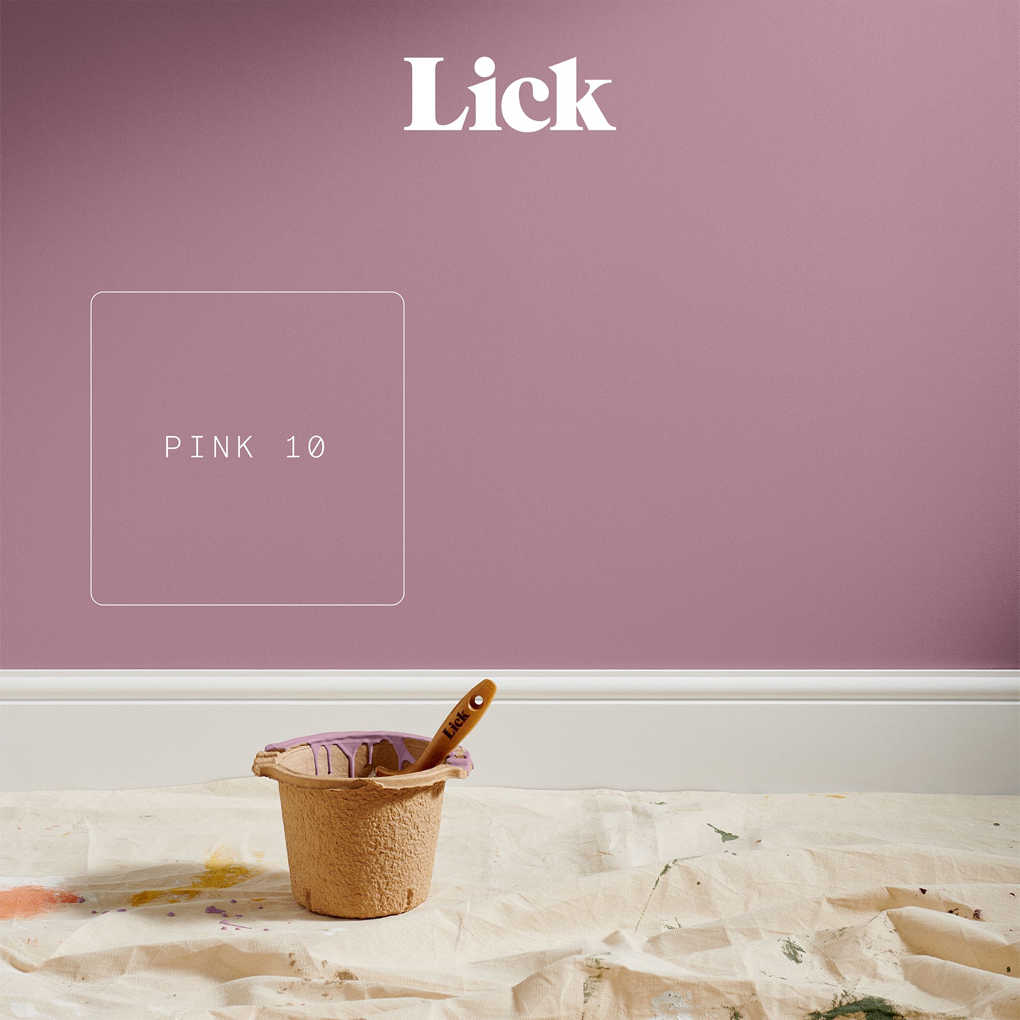 Lick Pink 10 Eggshell Emulsion paint, 2.5L