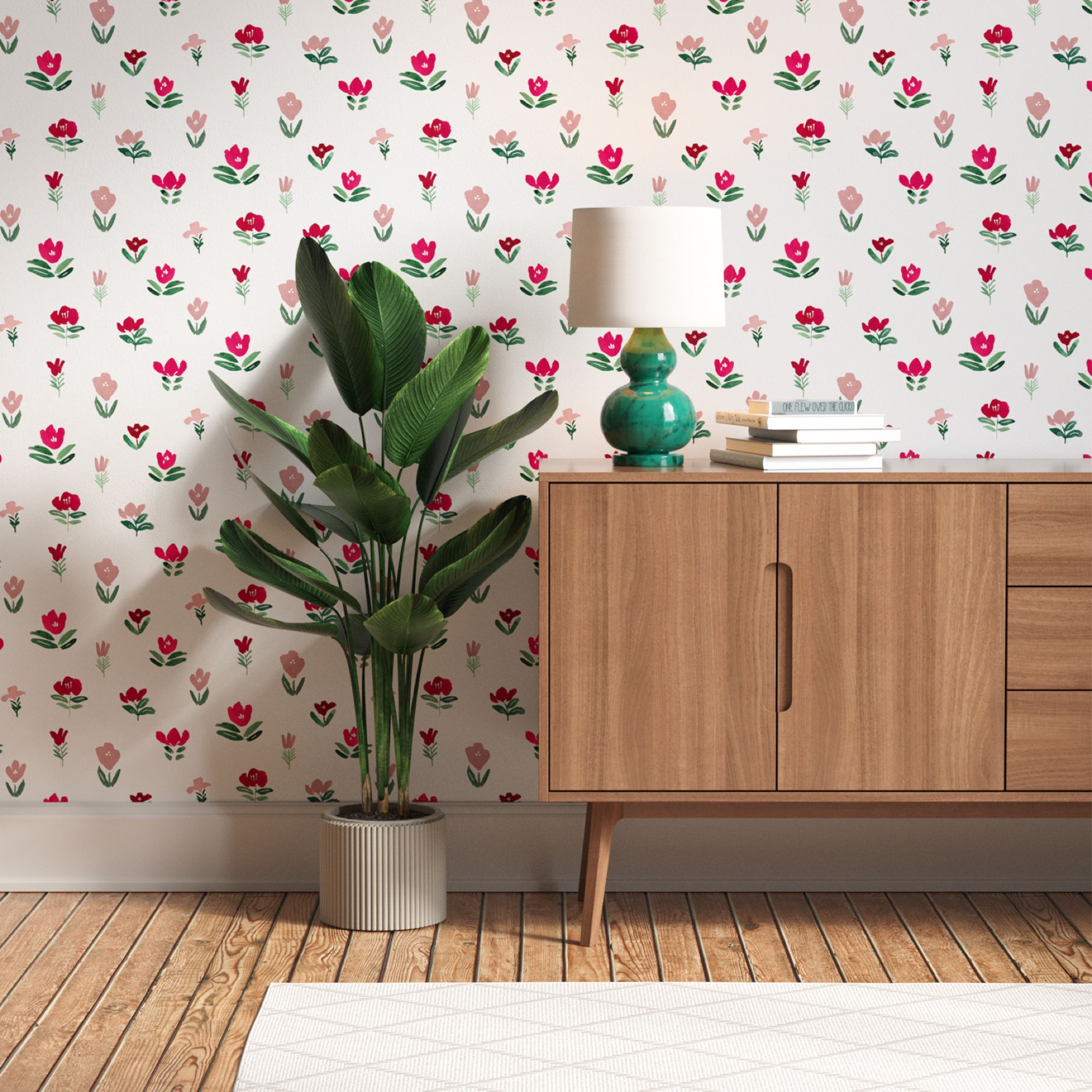 Lick Pink & White Petals 01 Children's Textured Wallpaper