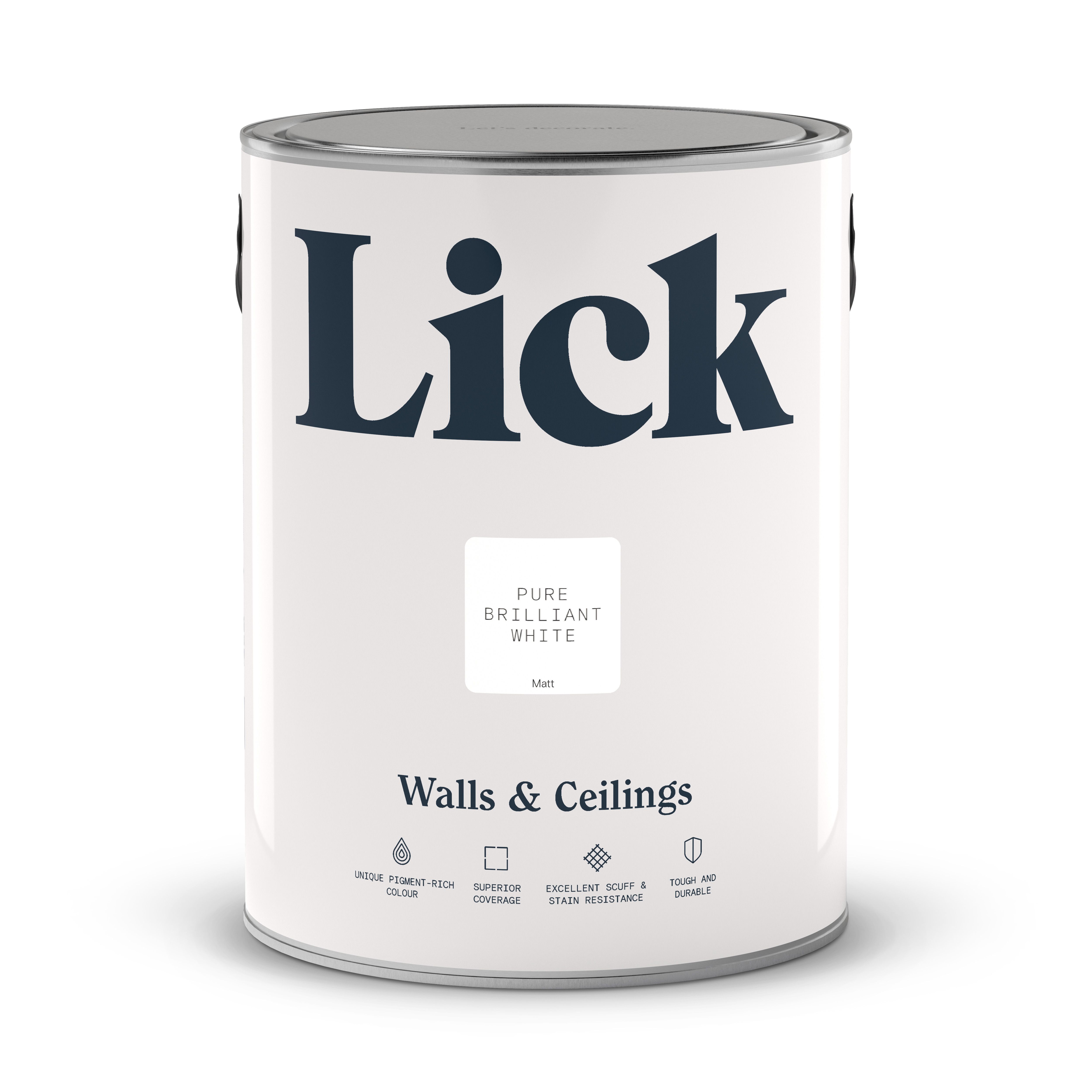 Lick Pure Brilliant White 00 Matt Emulsion paint, 5L | DIY at B&Q