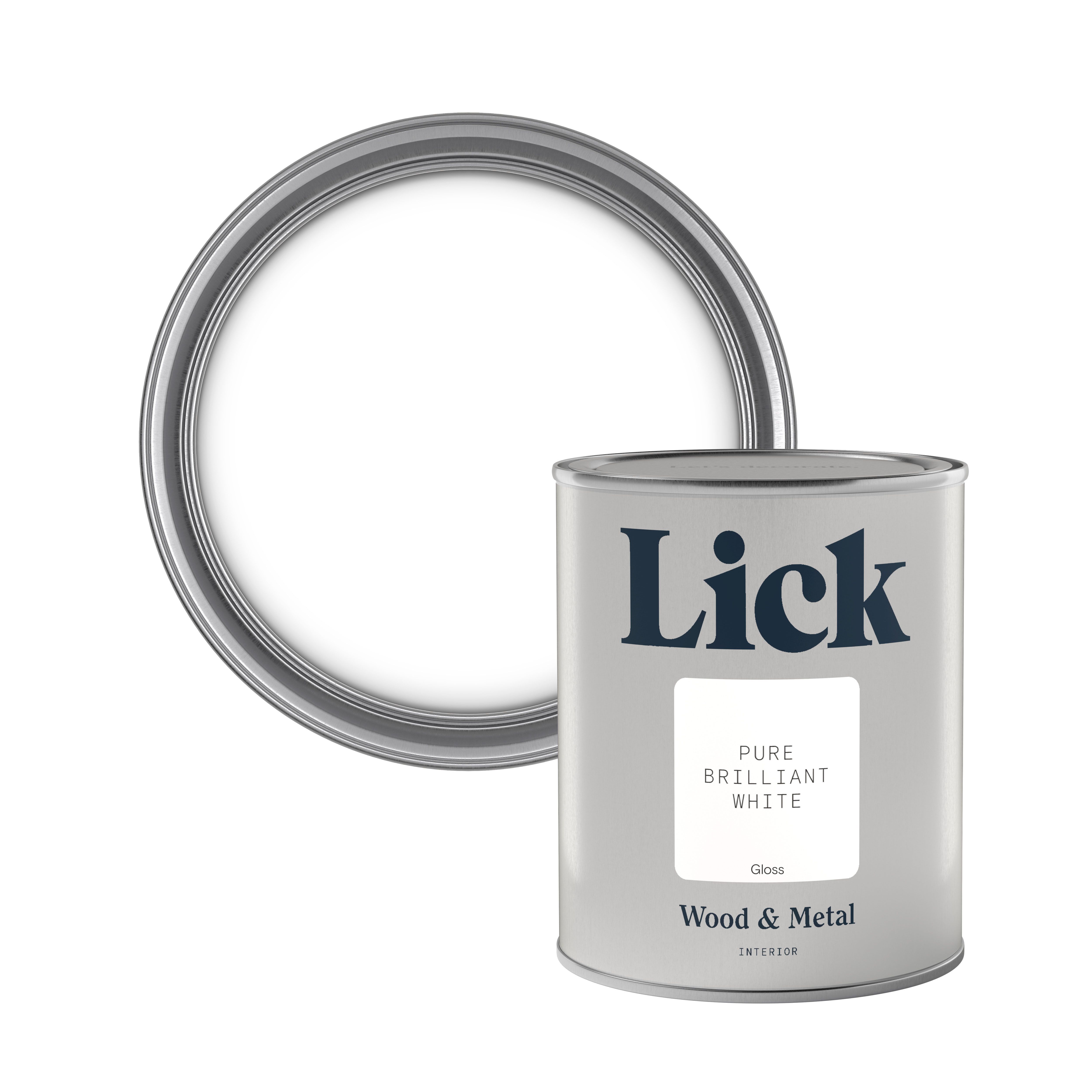 Lick Pure Brilliant White Gloss Metal & wood paint, 750ml