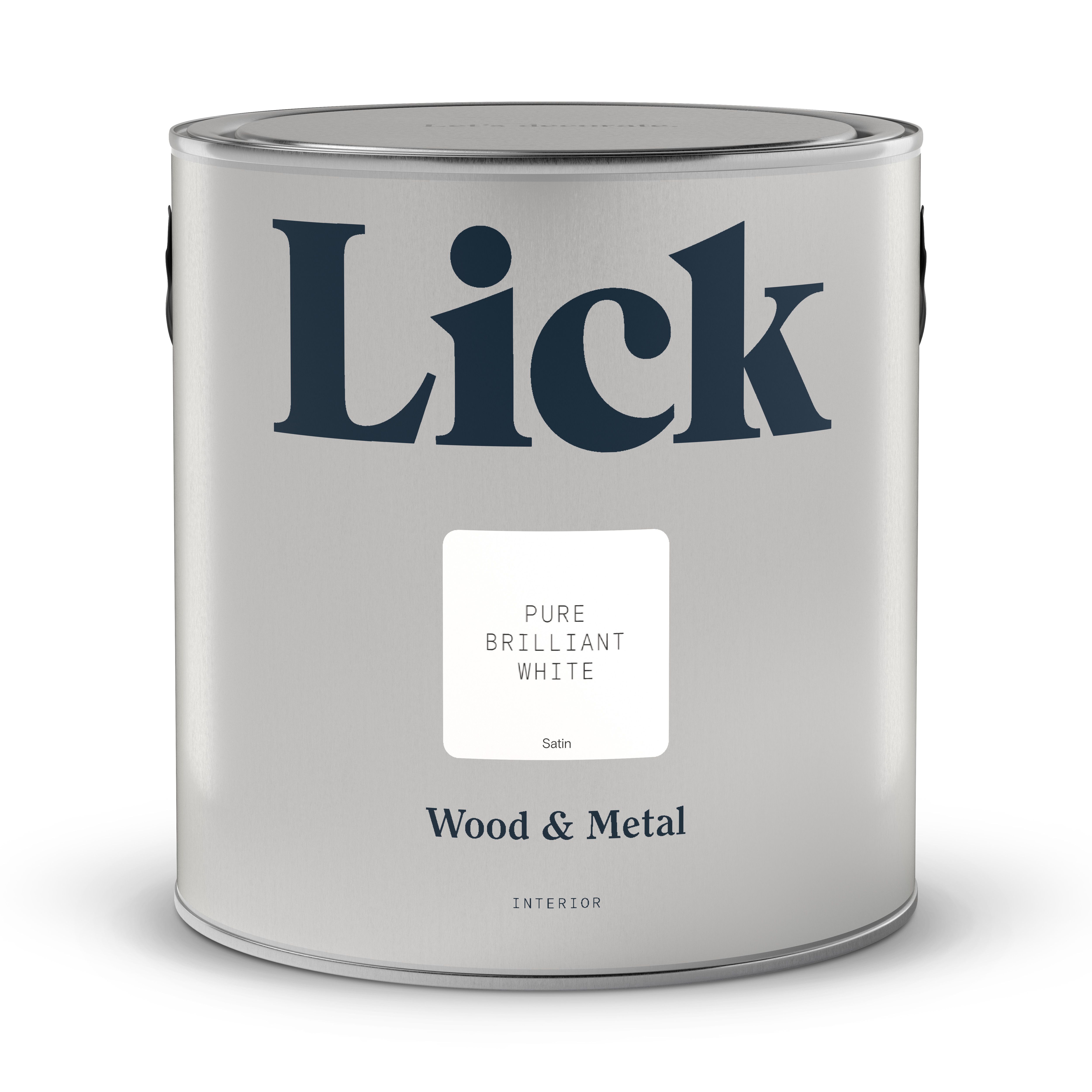 Lick Pure Brilliant White Satin Metal & wood paint, 2.5L