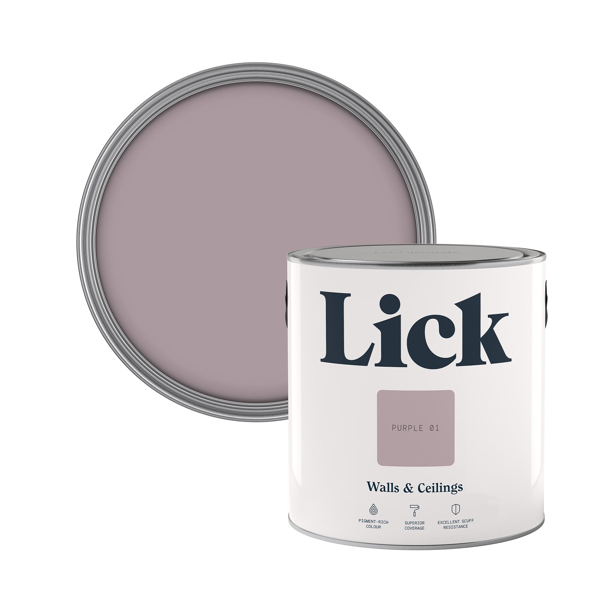 Lick Purple 01 Matt Emulsion paint, 2.5L