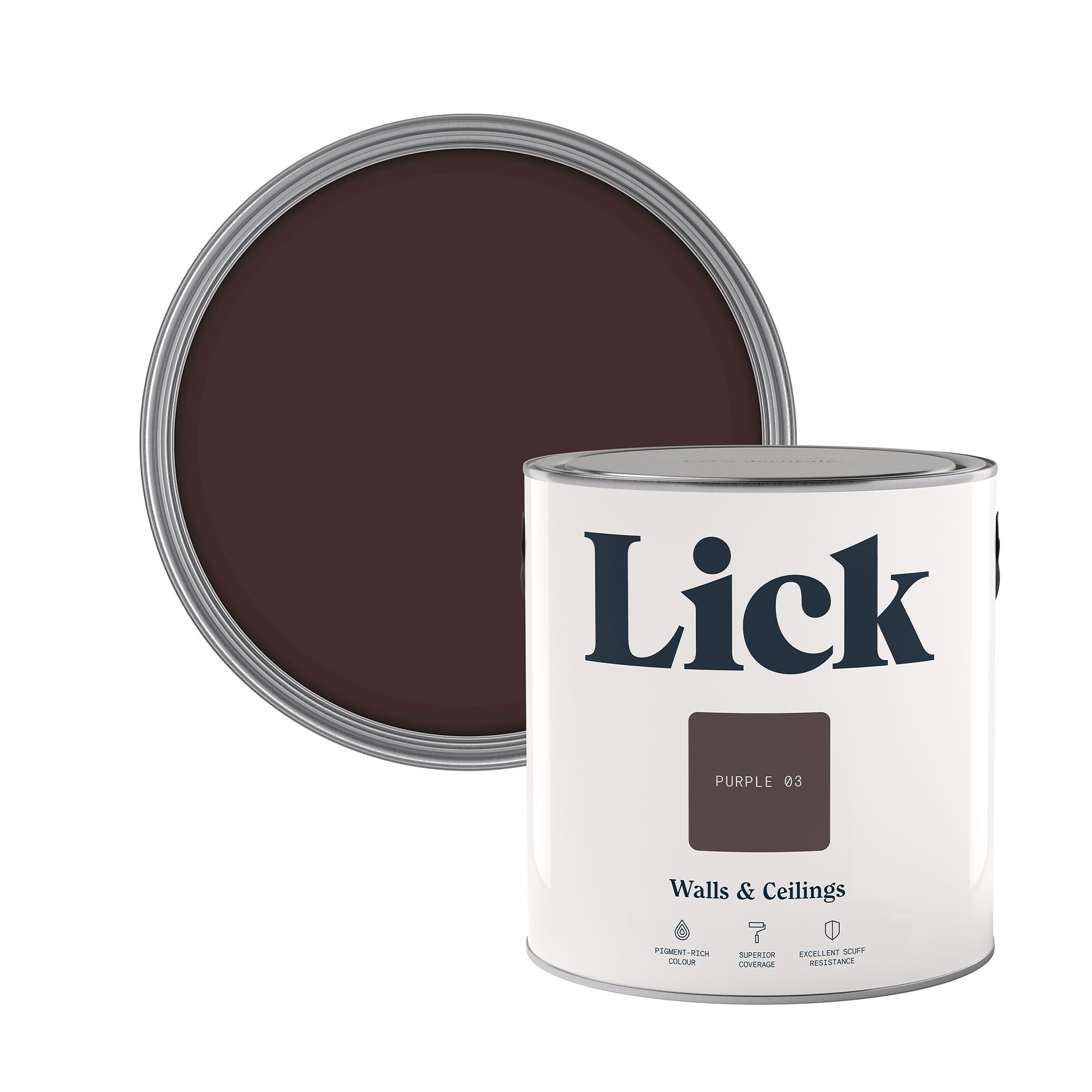 Lick Purple 03 Matt Emulsion paint, 2.5L