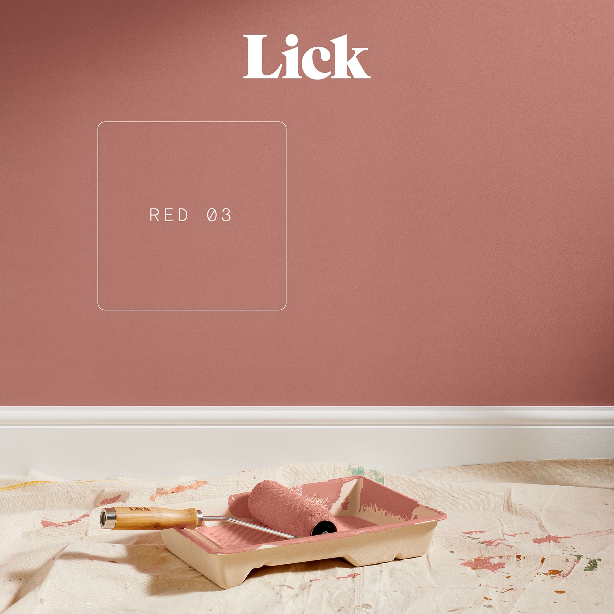 Lick Red 03 Eggshell Wall & ceiling Emulsion paint, 2.5L