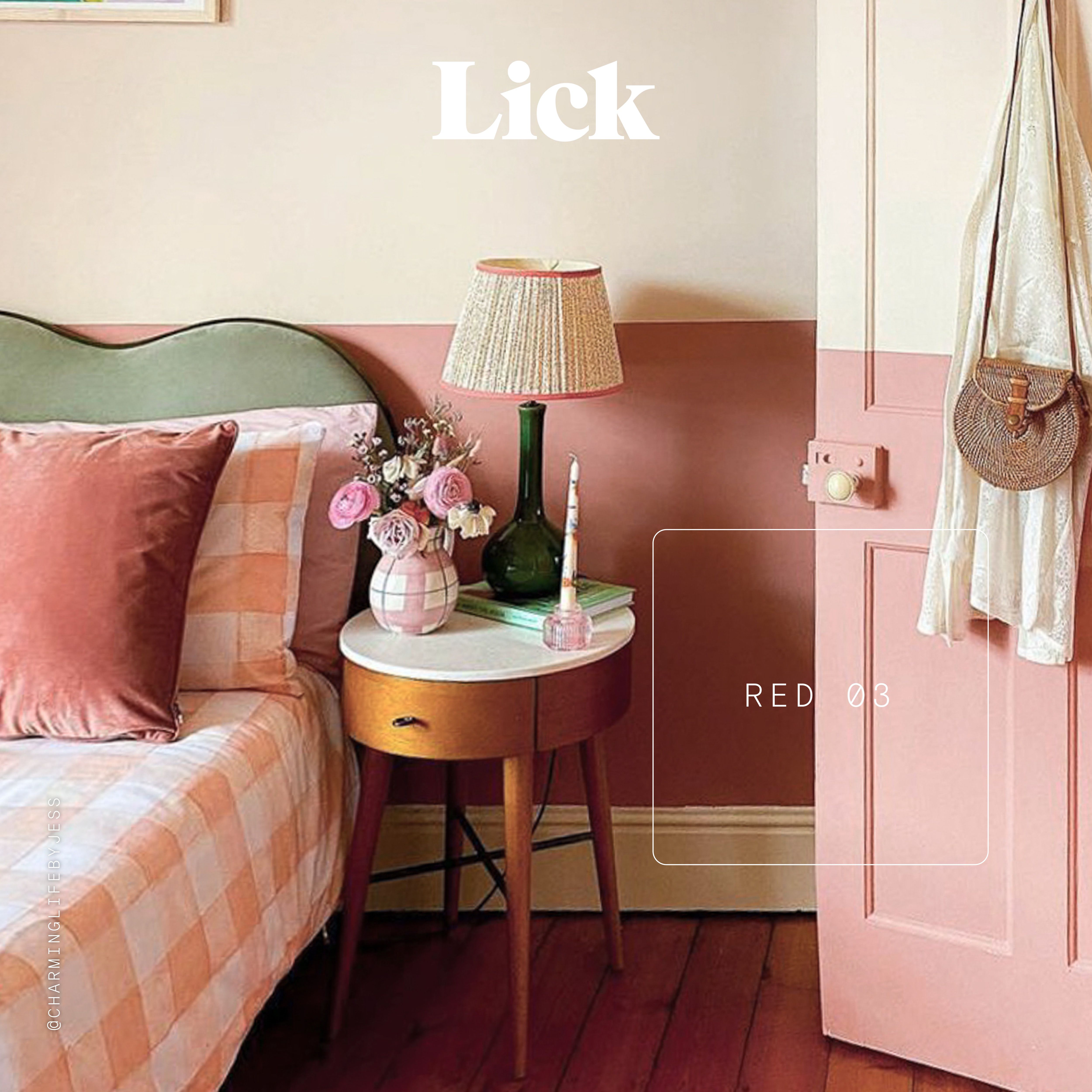 Lick Red 03 Eggshell Wall & ceiling Emulsion paint, 2.5L