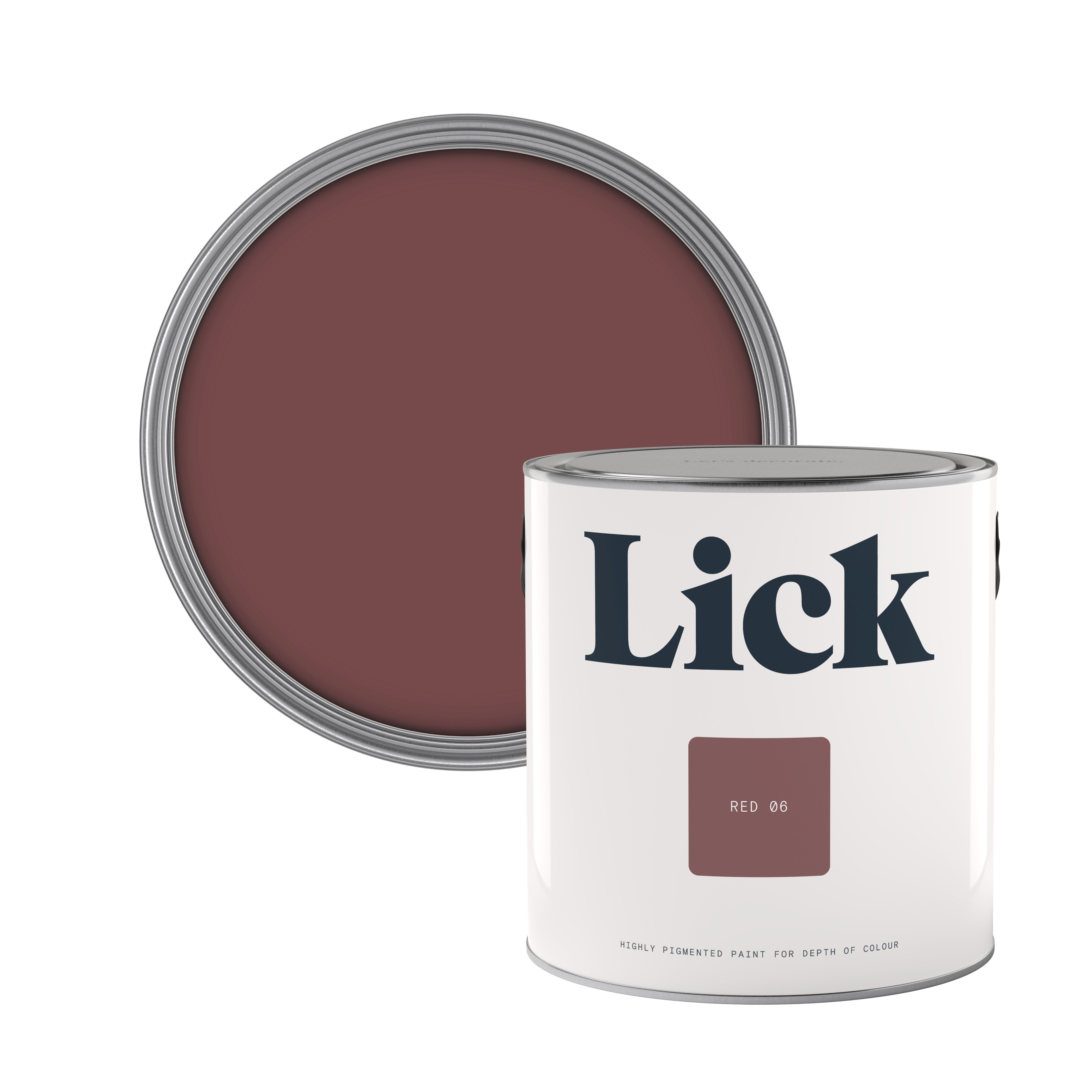 Lick Red 06 Eggshell Emulsion paint, 2.5L