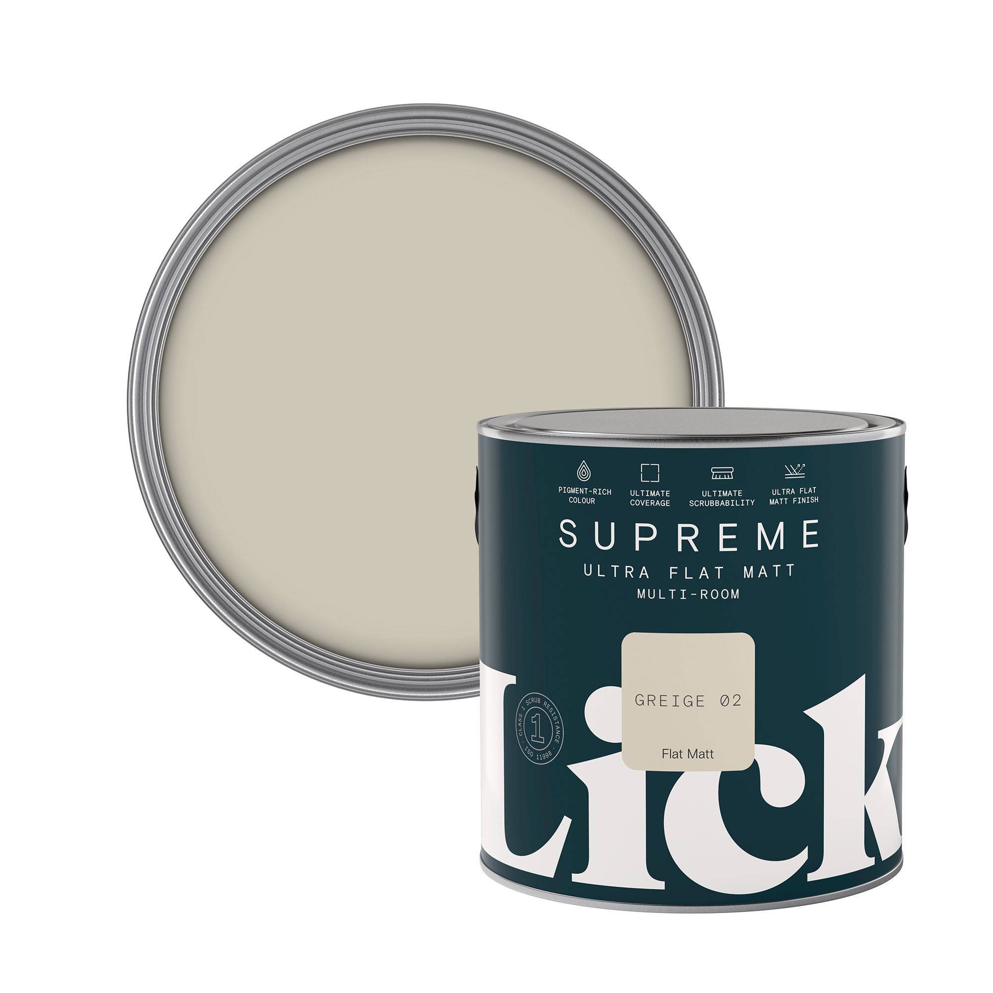 Supreme Greige 02 Flat matt surface Emulsion paint