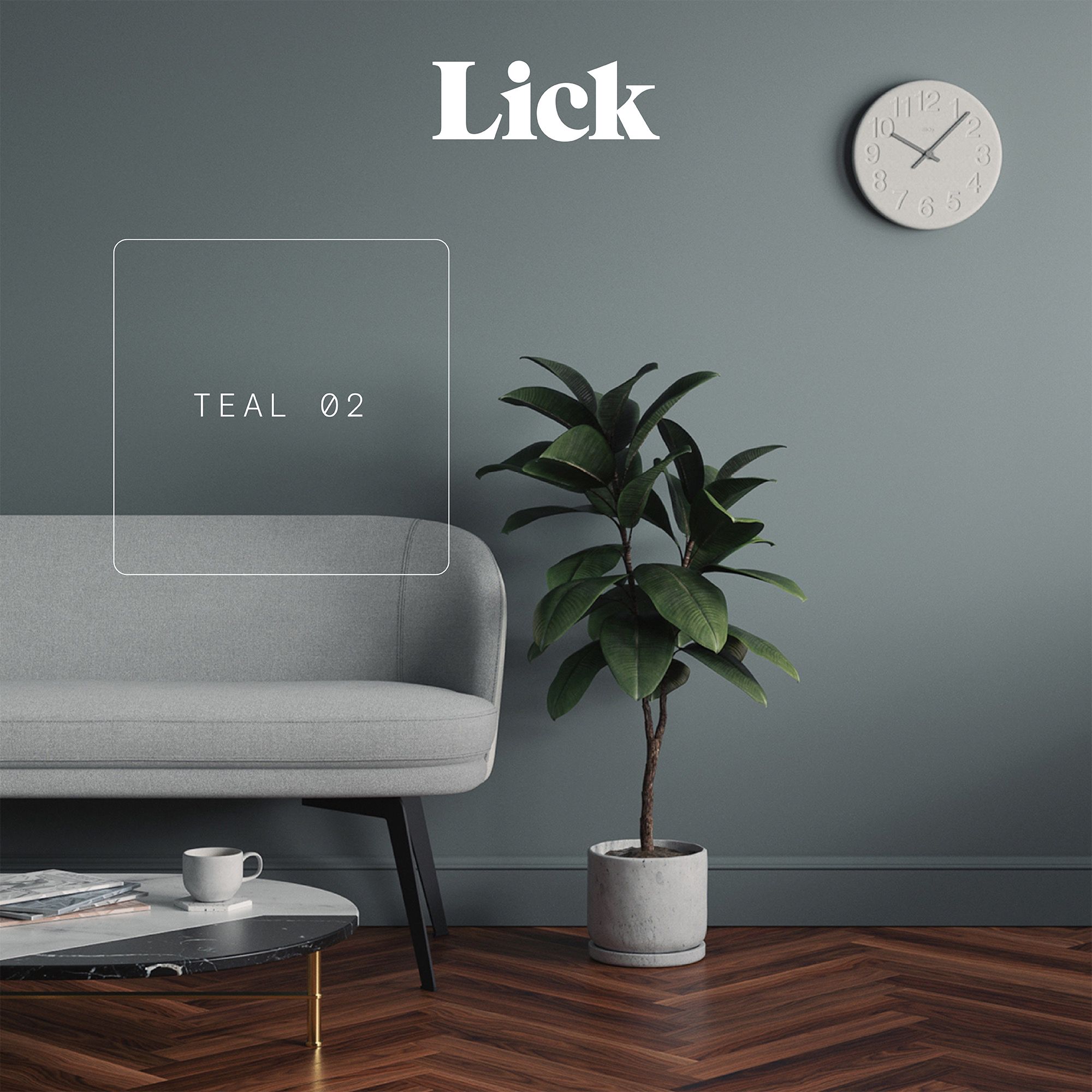 Lick Teal 02 Matt Wall & ceiling Emulsion paint, 2.5L