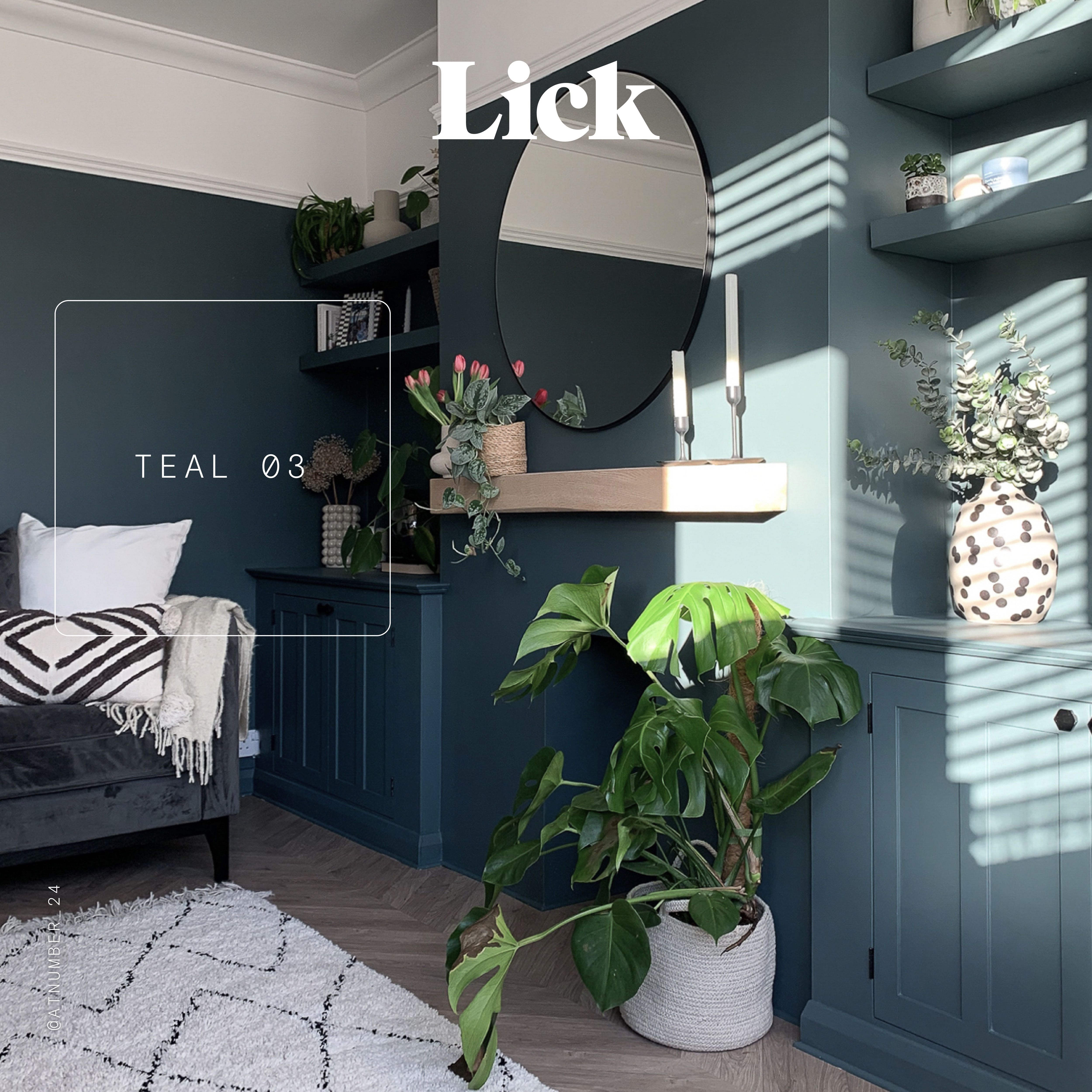 Lick Teal 03 Matt Wall & ceiling Emulsion paint, 2.5L