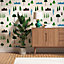 Lick White, Blue & Green Trees 01 Textured Wallpaper