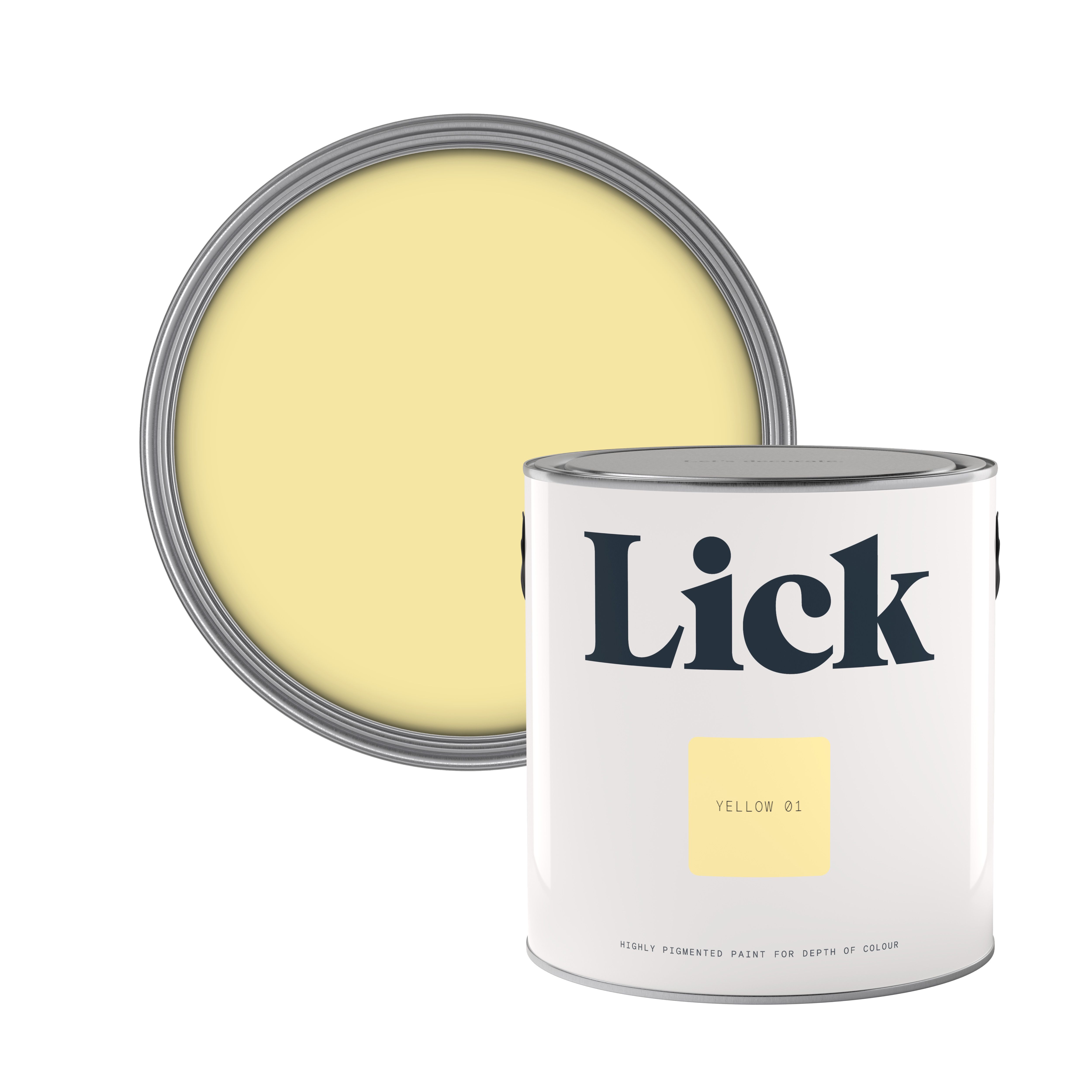 Lick Yellow 01 Eggshell Emulsion paint, 2.5L