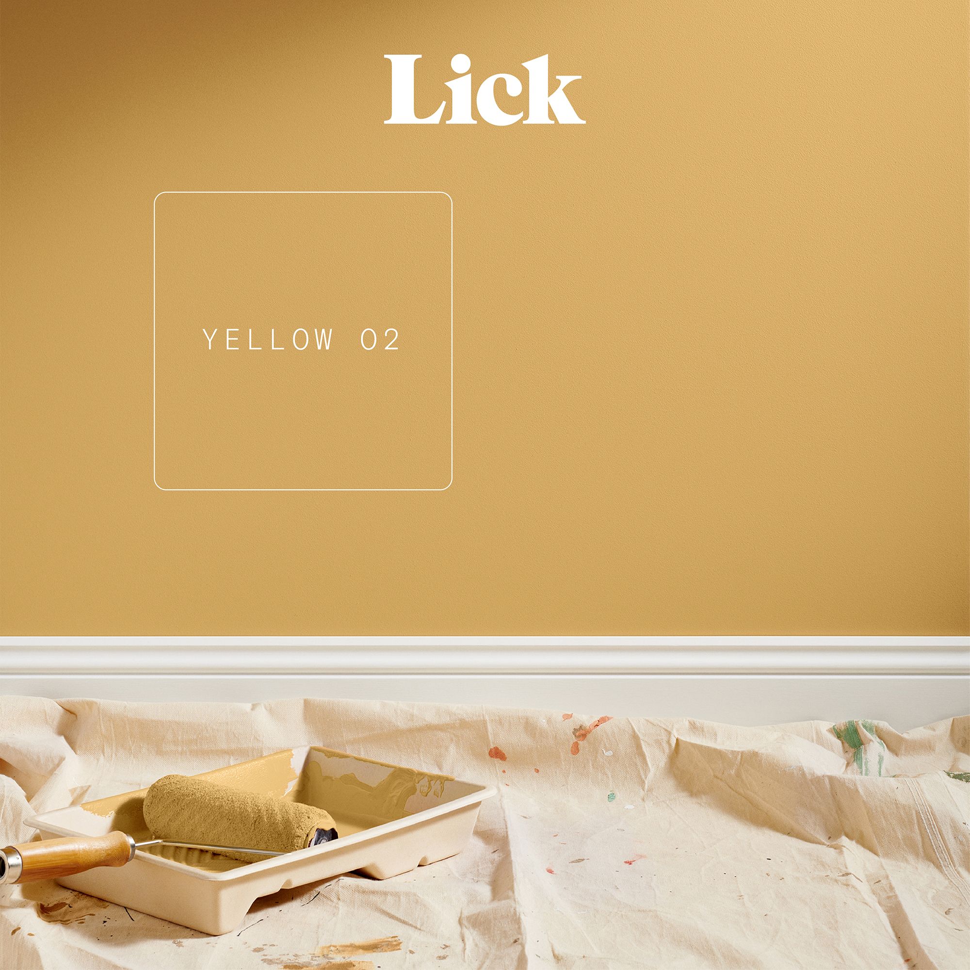 Lick Yellow 02 Eggshell Emulsion paint, 2.5L