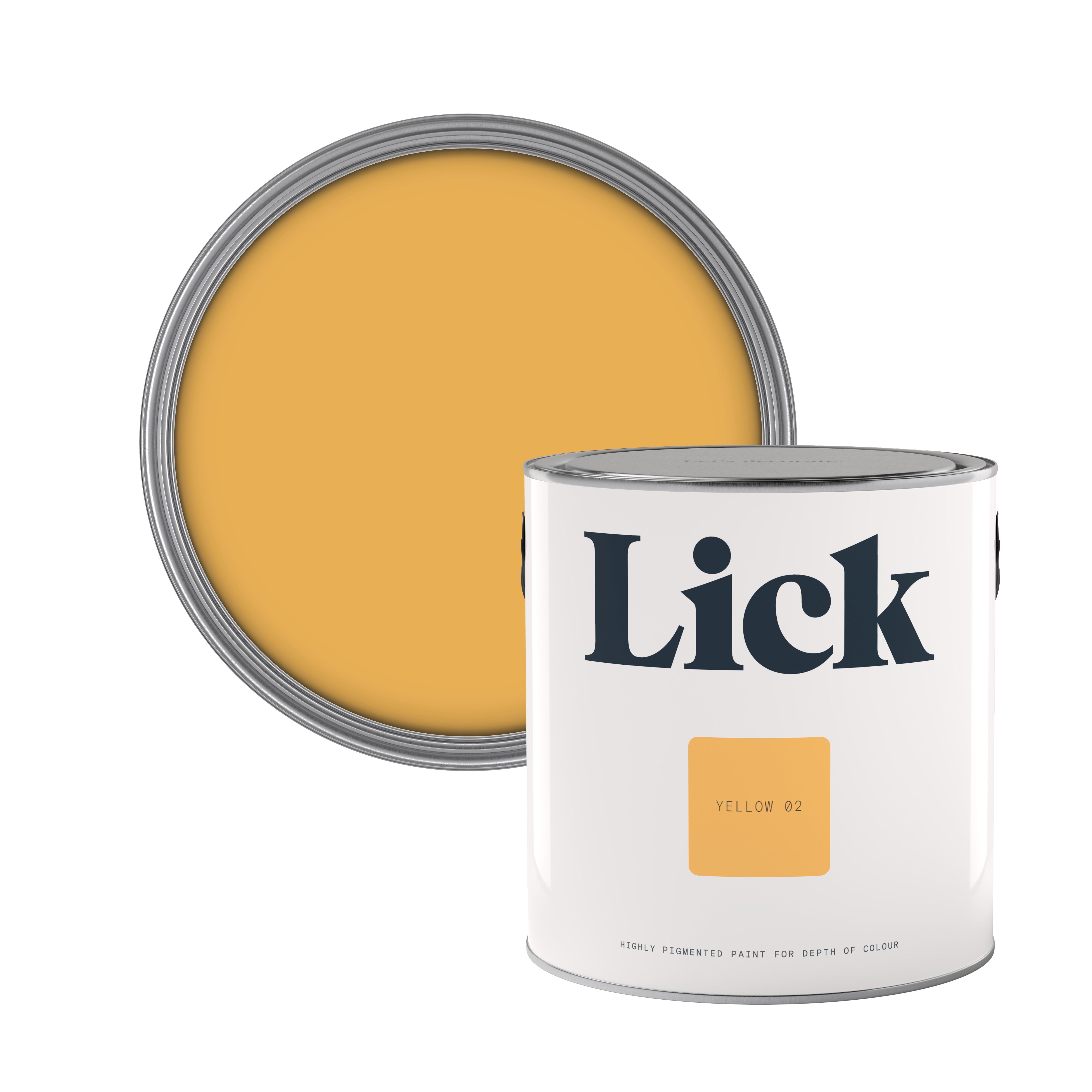 Lick Yellow 02 Matt Emulsion paint, 2.5L