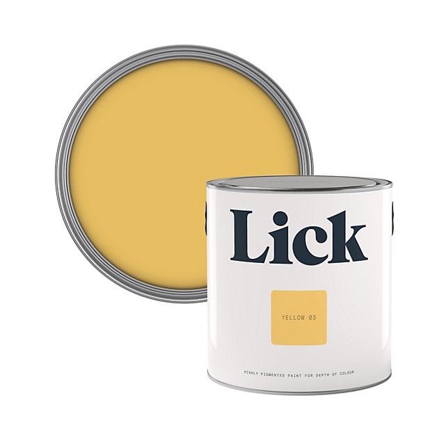 Lick Yellow 03 Matt Emulsion paint, 2.5L | DIY at B&Q