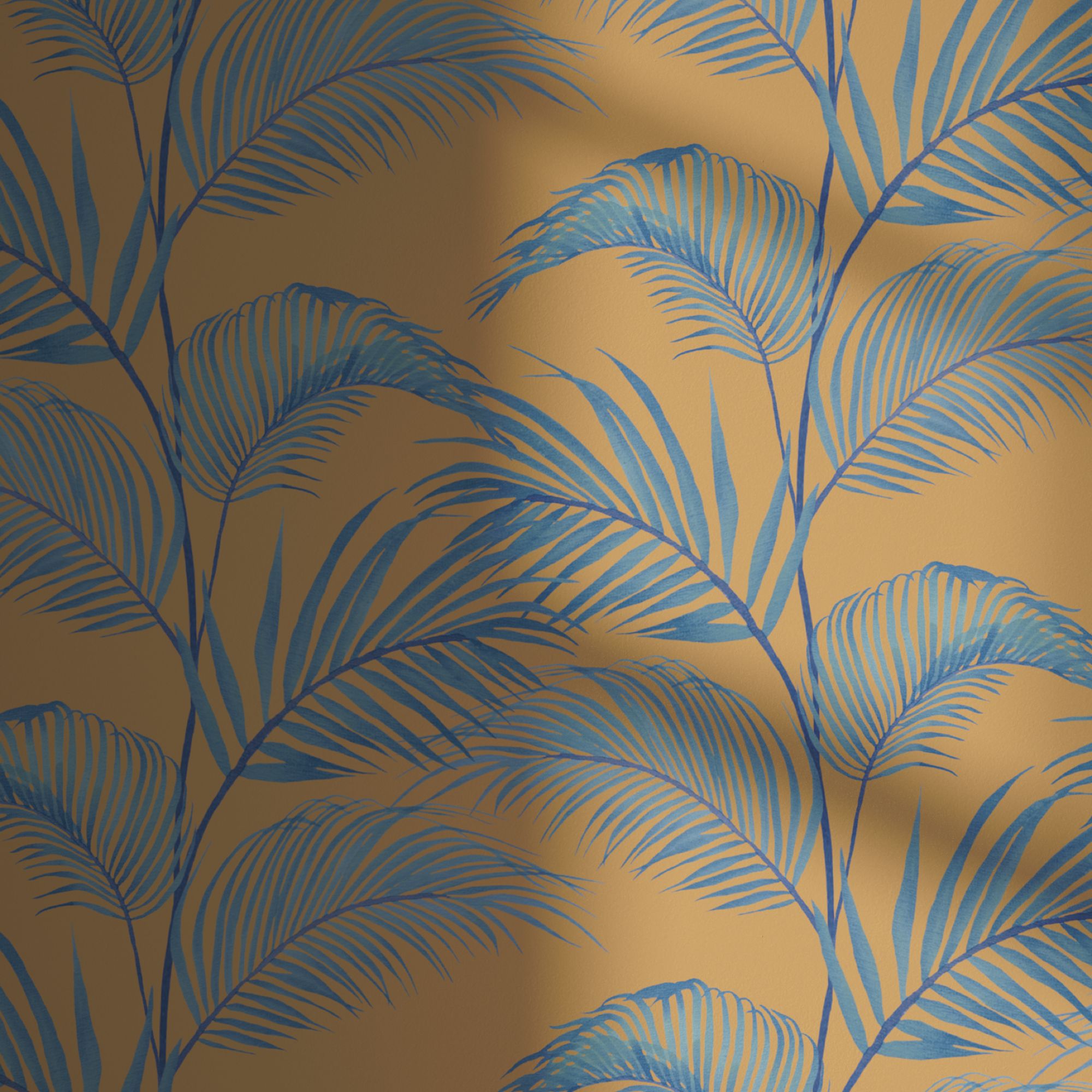 Lick Yellow & Blue Jungle 01 Patterned Smooth Wallpaper