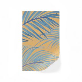 Lick Yellow & Blue Jungle 01 Textured Wallpaper Sample