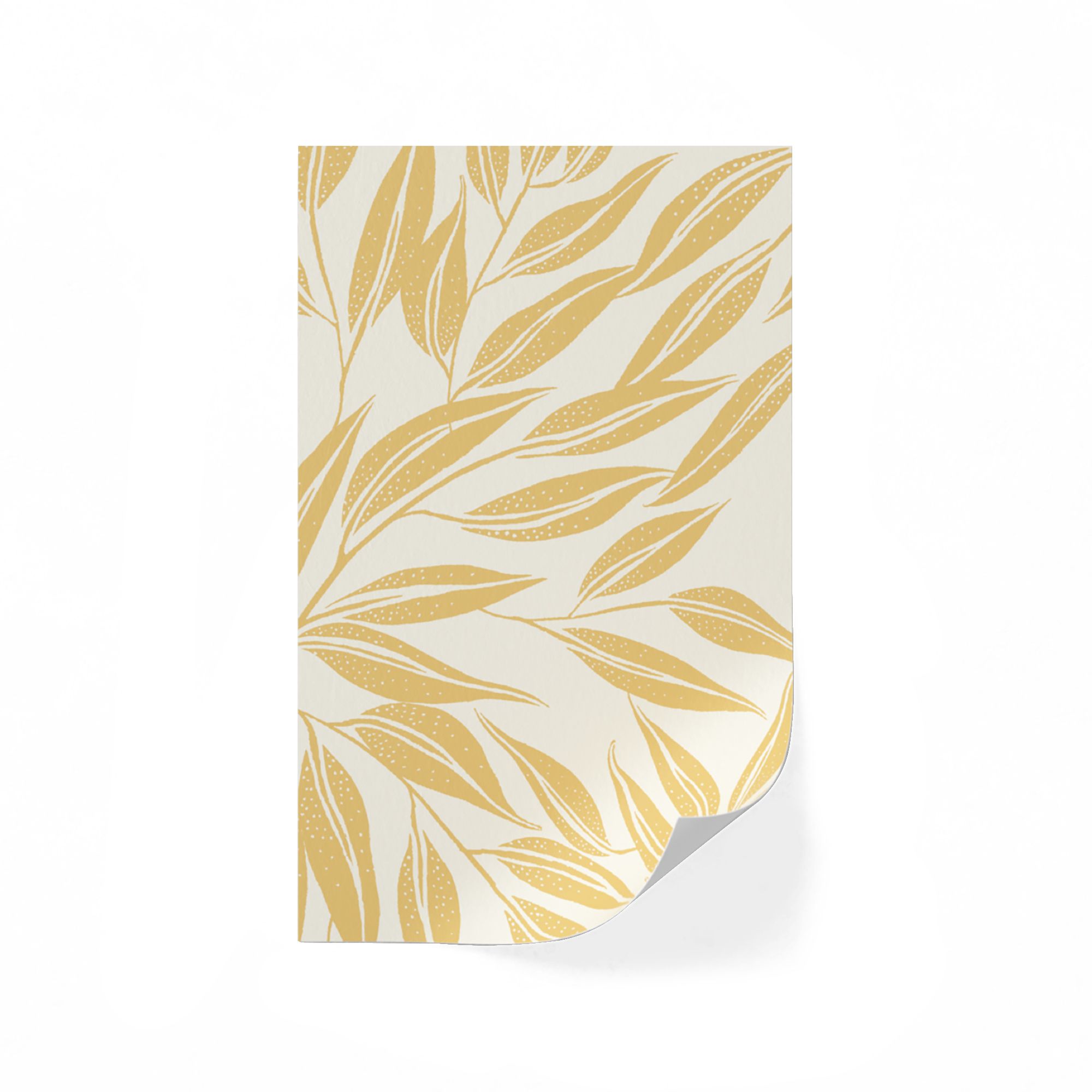 Lick Yellow & White Botanical 06 Textured Wallpaper Sample