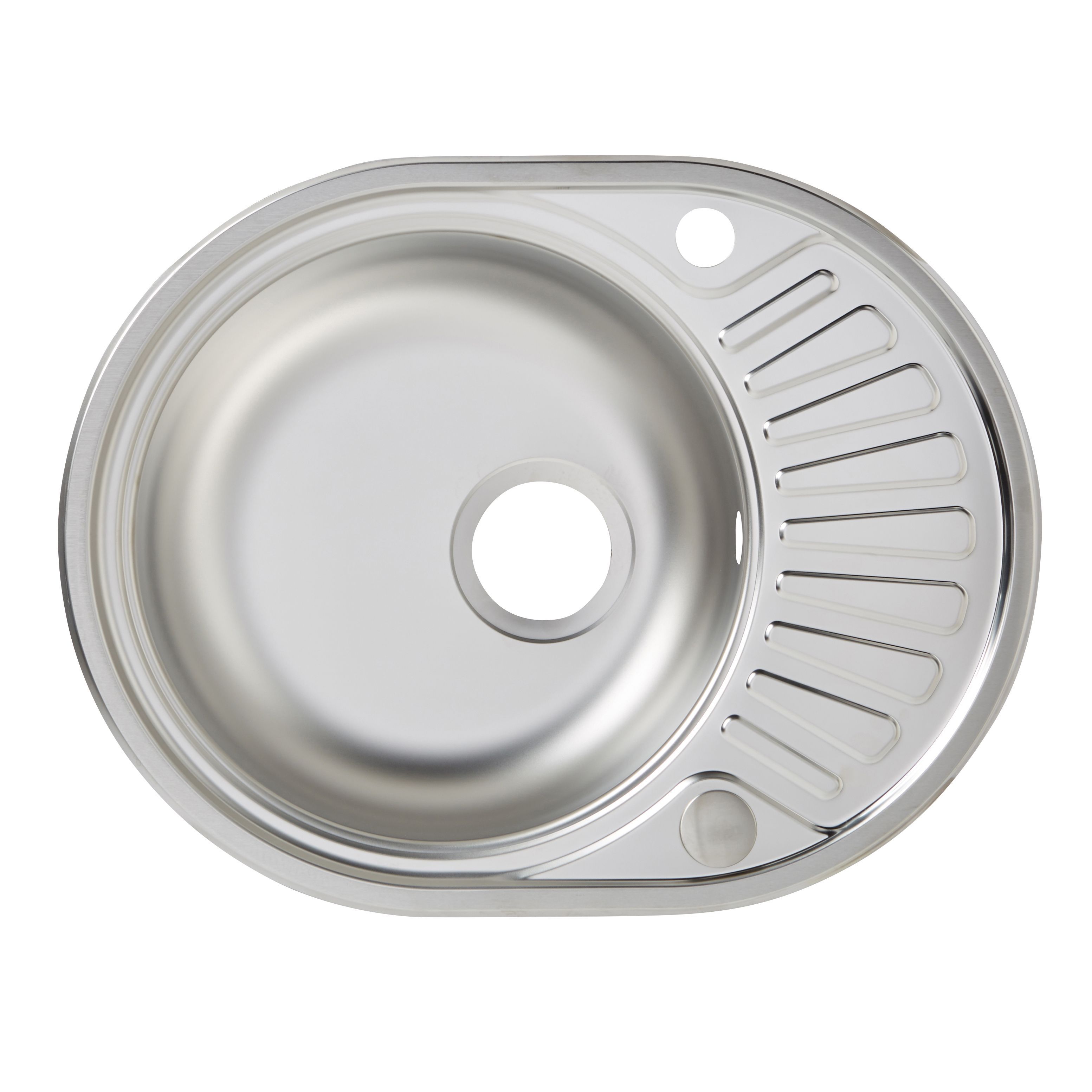 Liebig Satin inox Stainless steel 1 Bowl Sink & drainer 450mm x 570mm