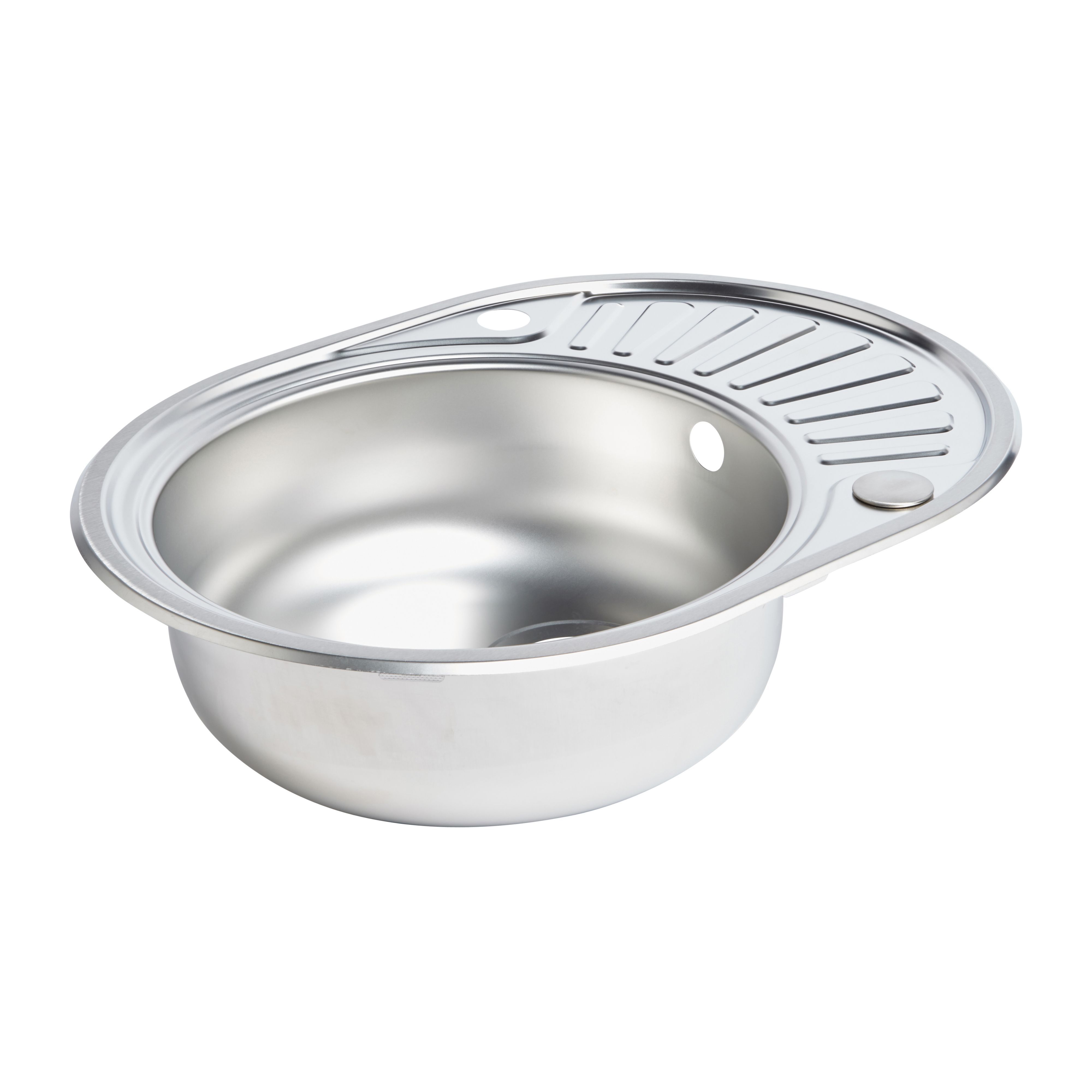 Liebig Satin inox Stainless steel 1 Bowl Sink & drainer 450mm x 570mm