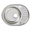 Liebig Satin Inox Stainless steel 1 Bowl Sink & drainer (W)450mm x (L)570mm