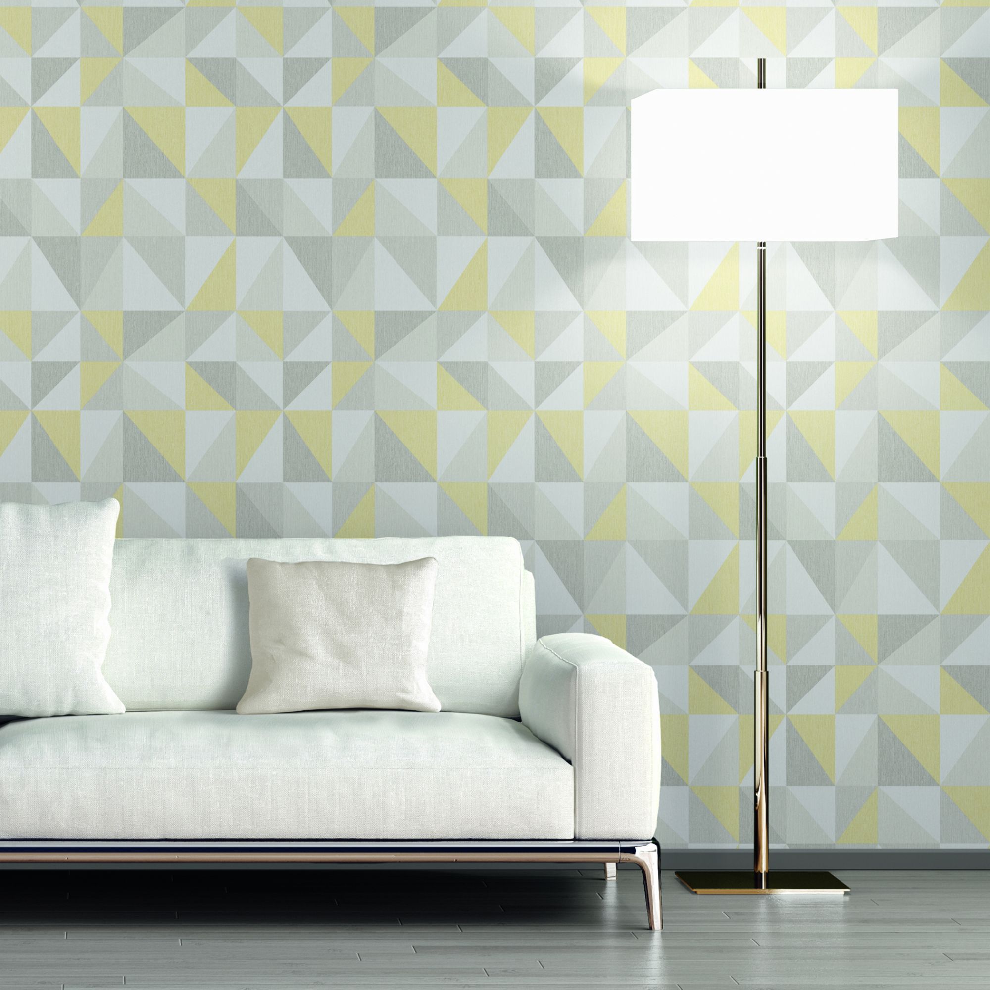 Life 4 Grey Yellow Geometric Glitter Effect Textured Wallpaper Diy At B Q