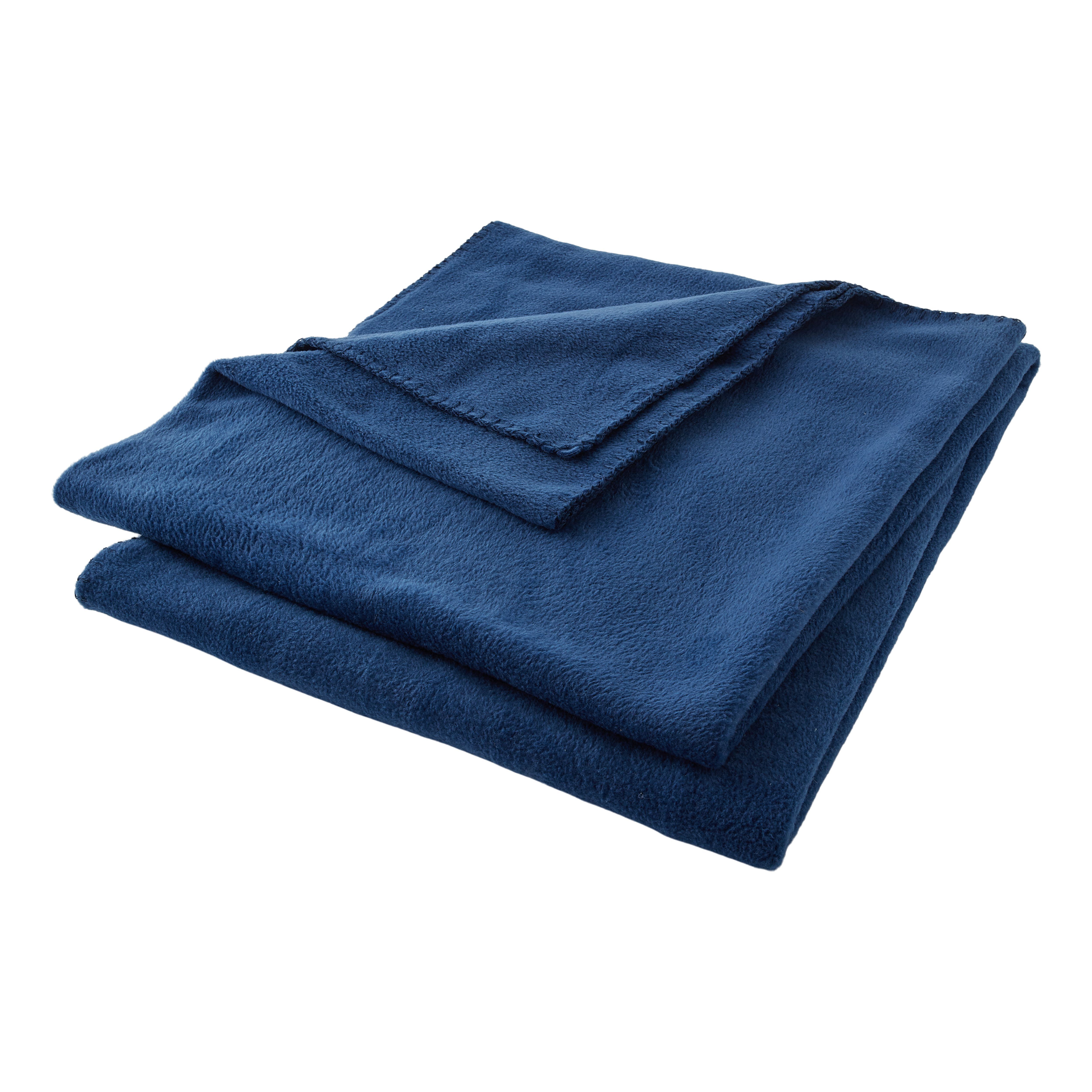 Light Blue Knitted Plain Throw (L) 170cm x (W) 120cm