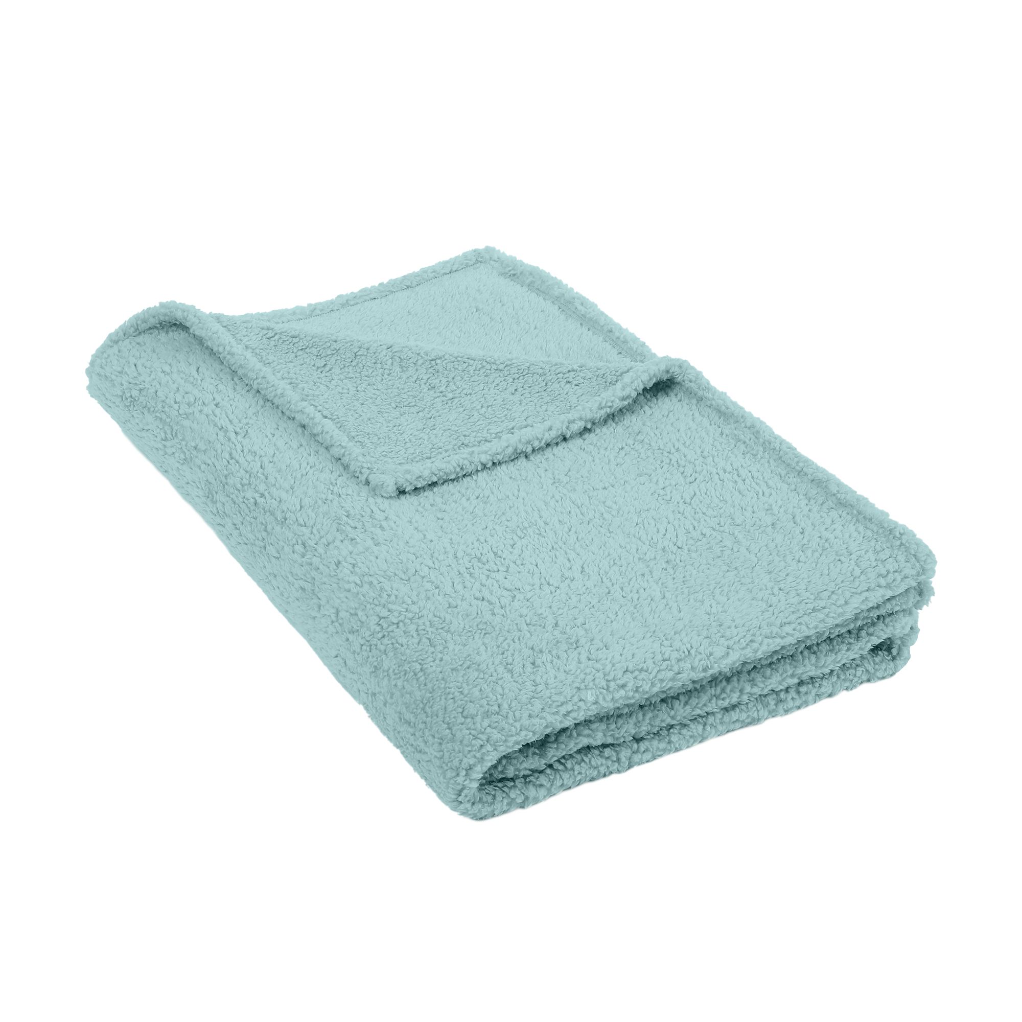 Light blue Plain Fleece Throw